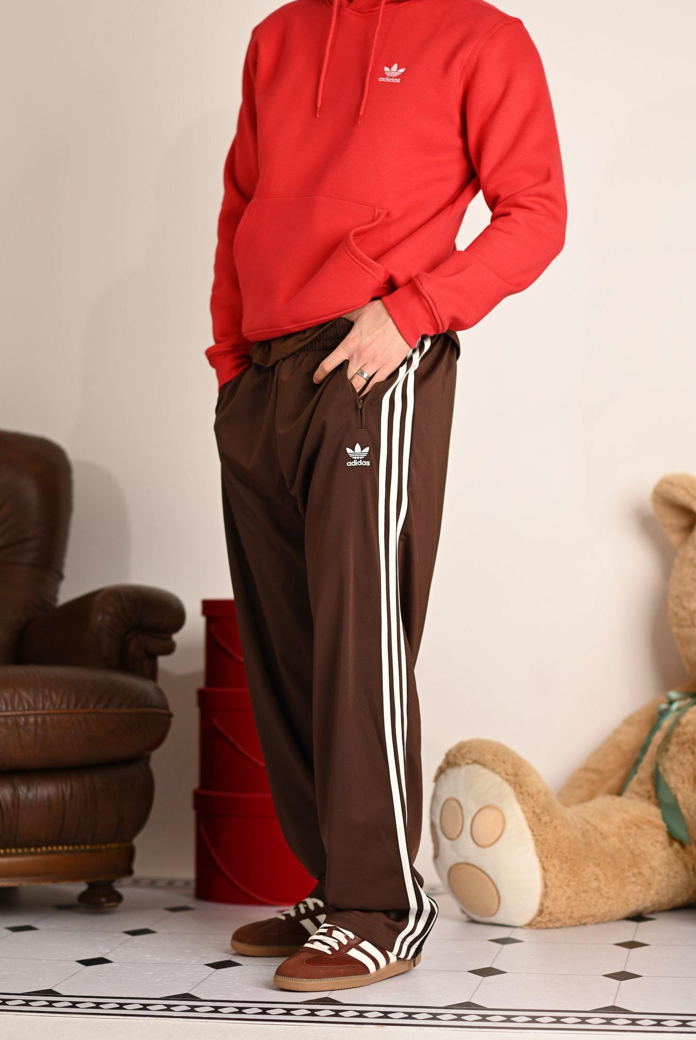 ADIDAS ORIGINALS Pantalone sportivo adicolor Classics Firebird marrone da uomo KA0482 . ADIDAS ORIGINALS