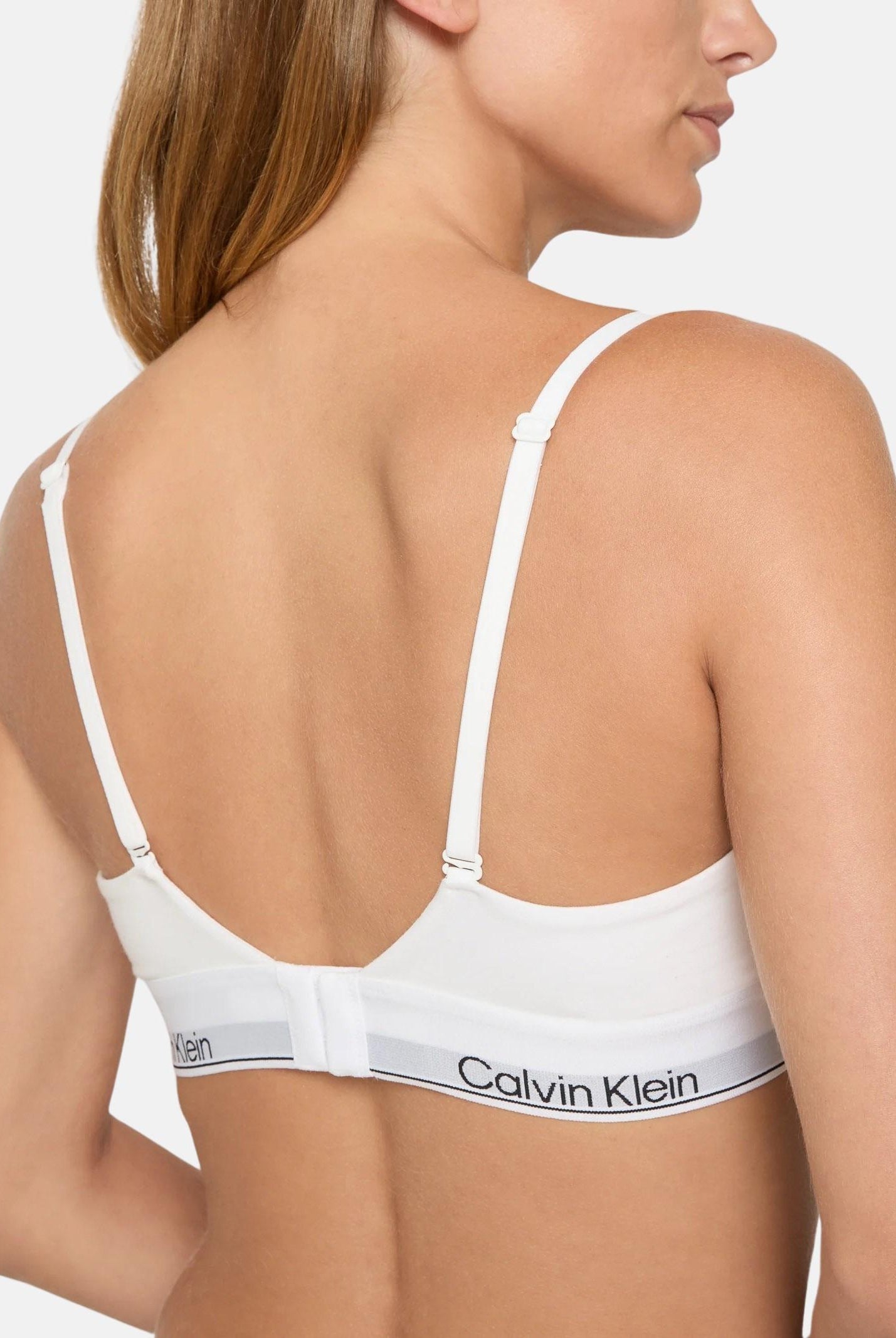 CALVIN KLEIN Reggiseno bianco da donna con logo 000QF5650E 100 CALVIN KLEIN