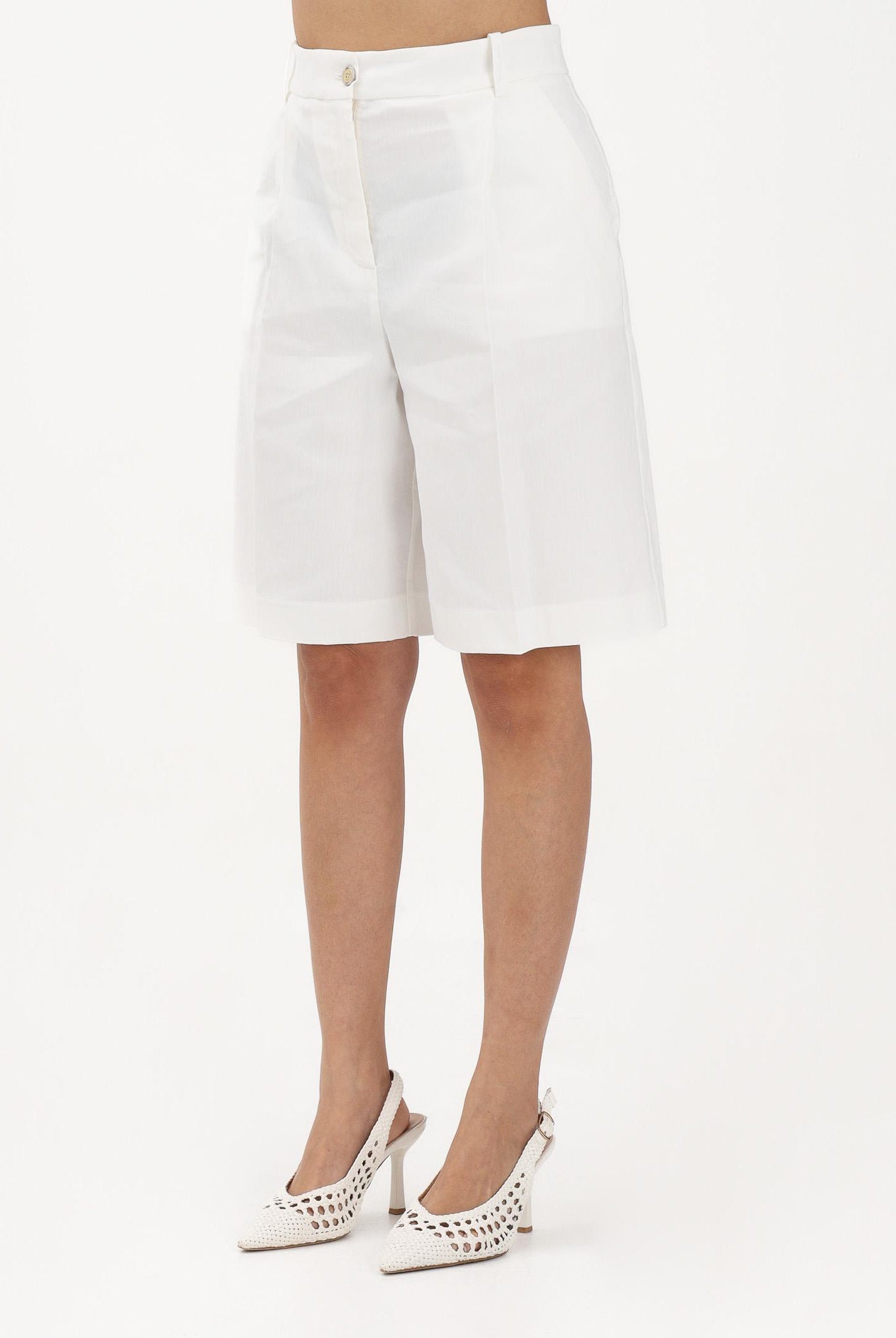 PINKO Bermuda bianco da donna con piega stirata 106594A34I Z05 PINKO