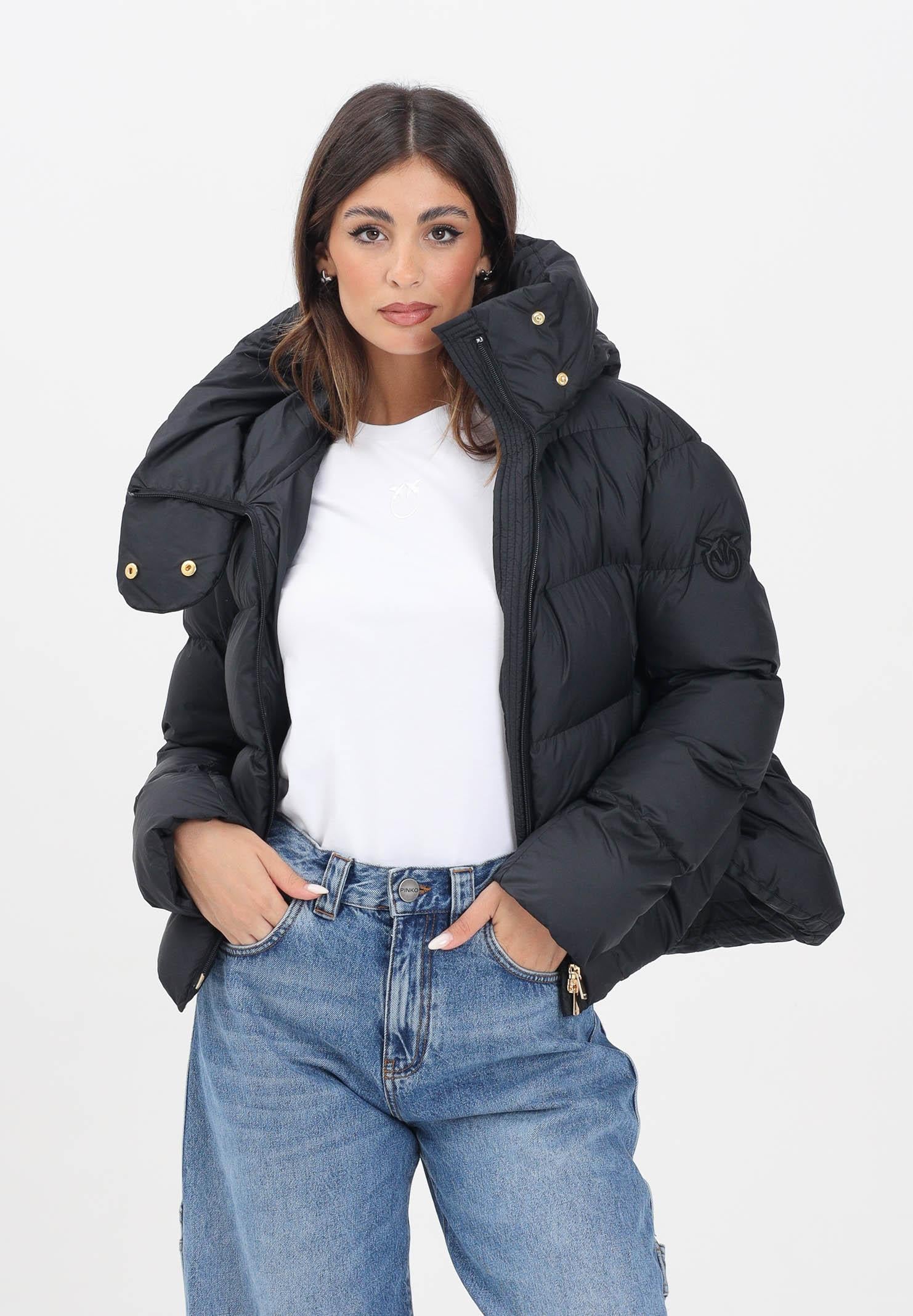PINKO Piumino nero da donna con logo 101602A2P6 Z99 PINKO