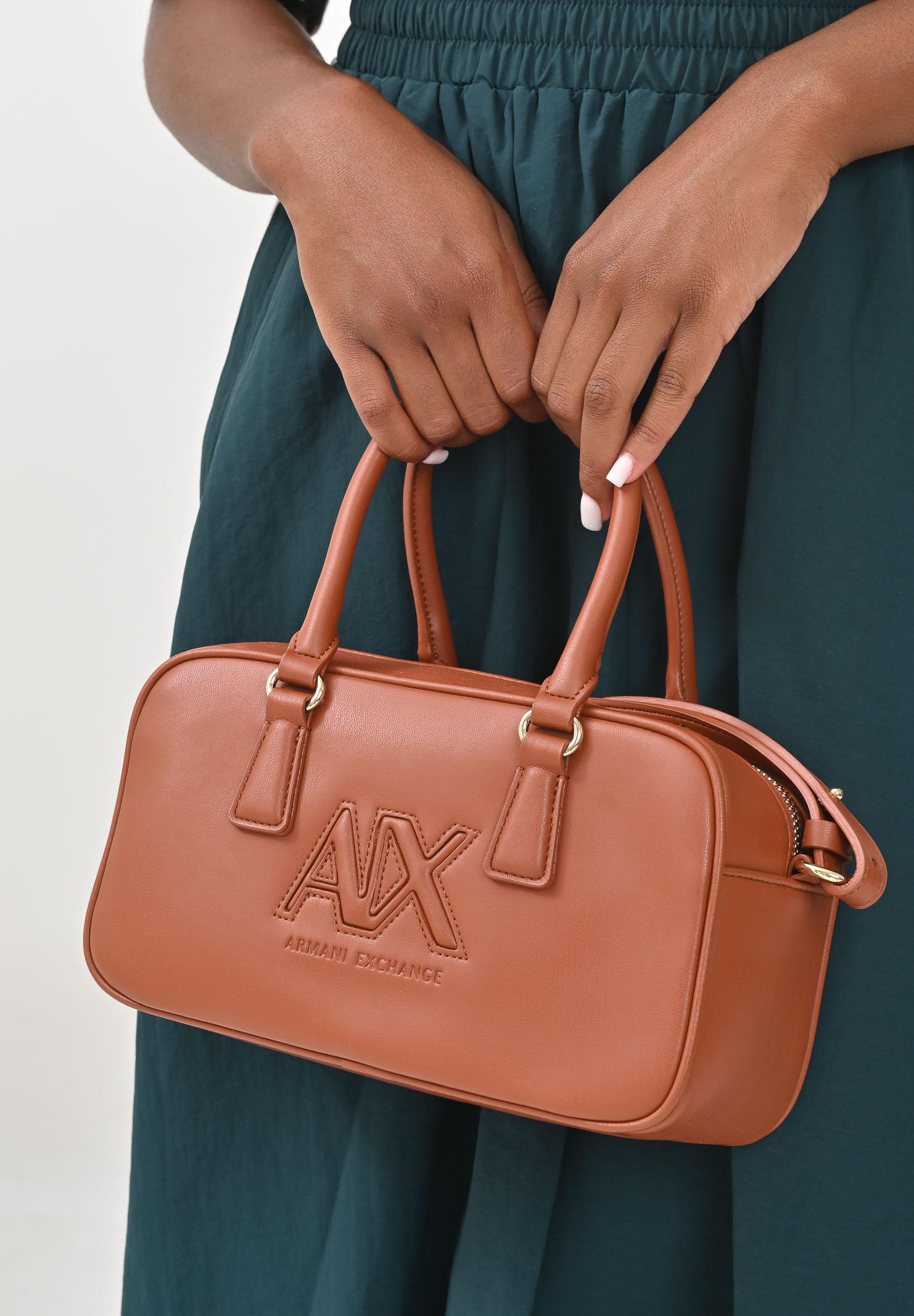 ARMANI EXCHANGE Borsa a spalla cuoio da donna con ricamo logo XW001567AF15634 U6048 ARMANI EXCHANGE