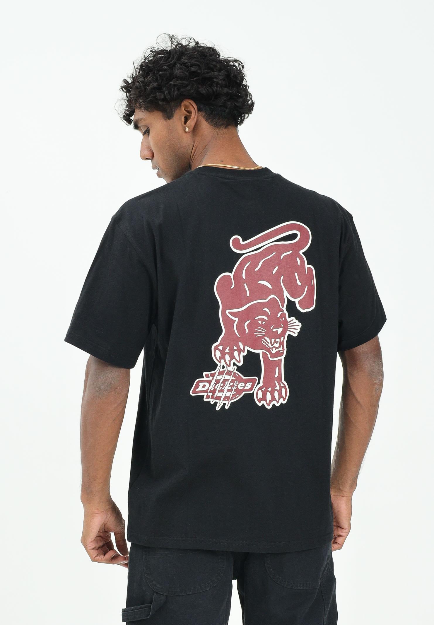 DICKIES GRAYSVILLE t-shirt a manica corta da uomo nera con stampa ed illustrazione sul retro DK0A87QQBLK1 DIckies