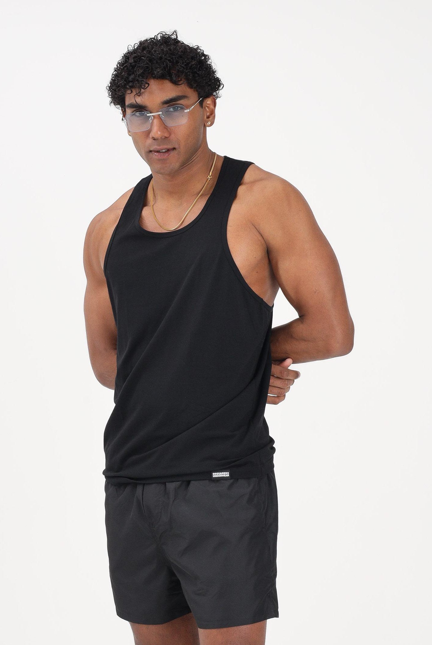 DSQUARED2 Canotta nera da uomo con logo sul retro D9D446190 010 DSQUARED2