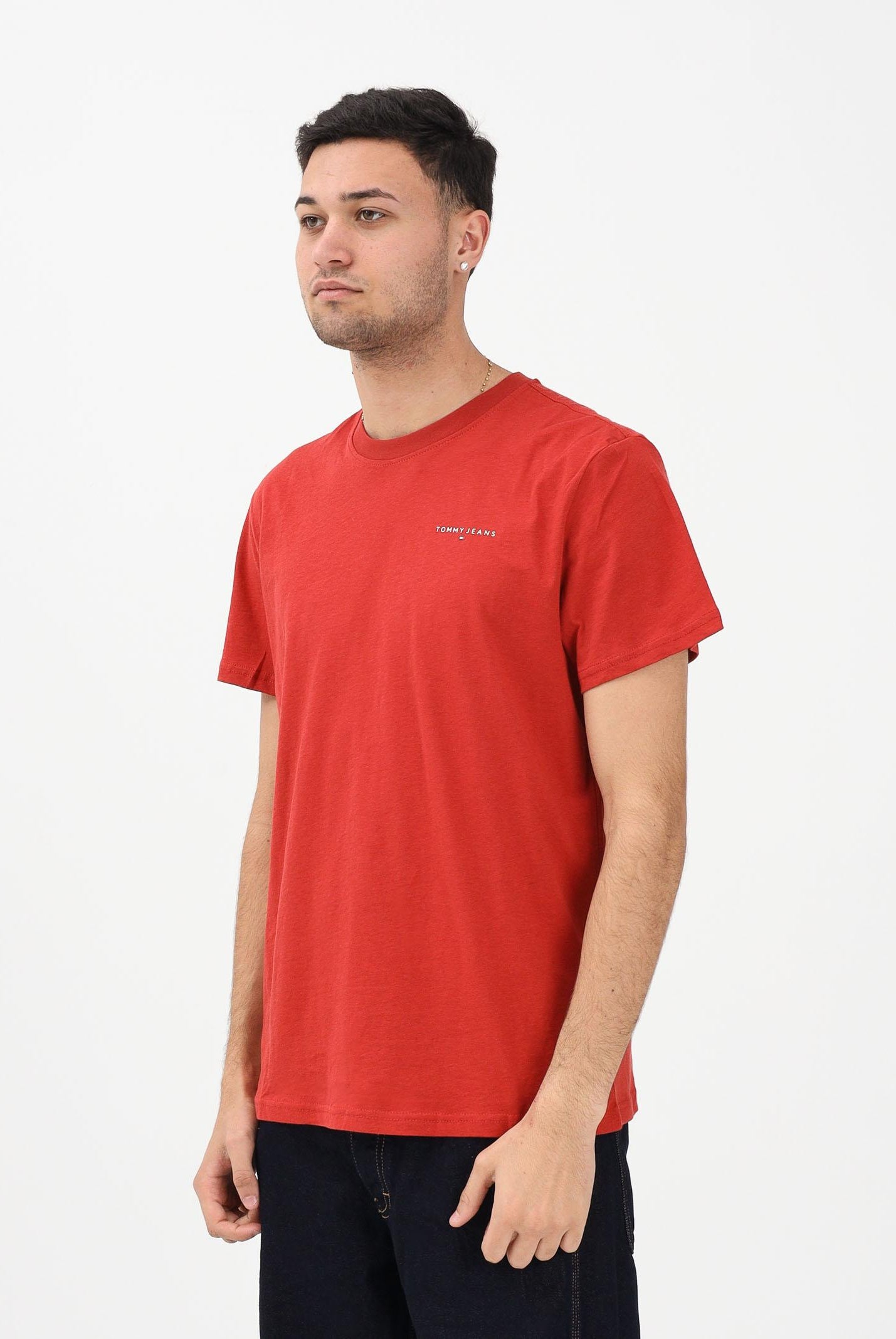 TOMMY JEANS T-shirt a manica corta terracotta da uomo con logo DM0DM21780 XL0 TOMMY JEANS