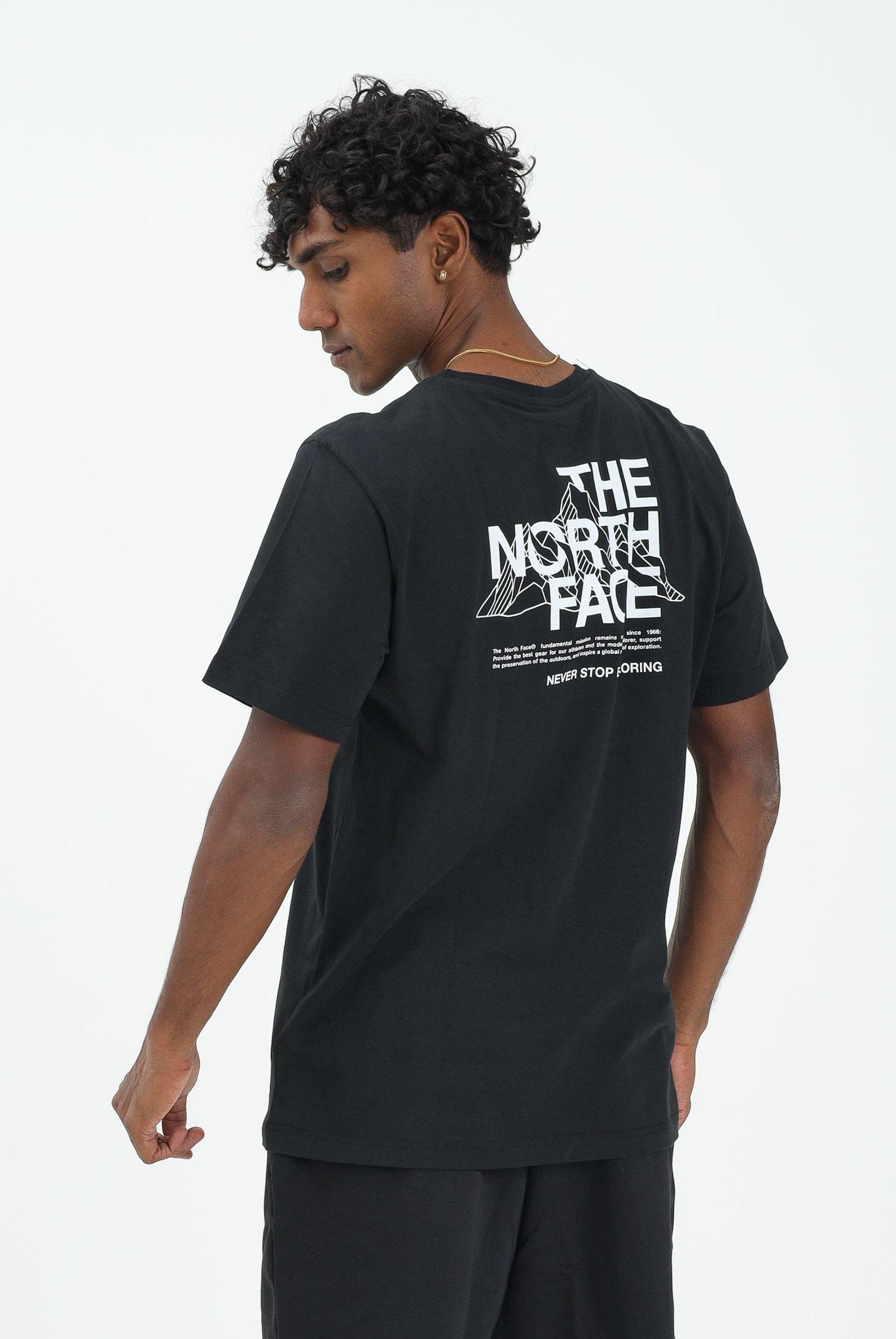 THE NORTH FACE T-shirt a manica corta MOUNTAIN SKETCH nera da uomo NF0A8EE8JK31 THE NORTH FACE