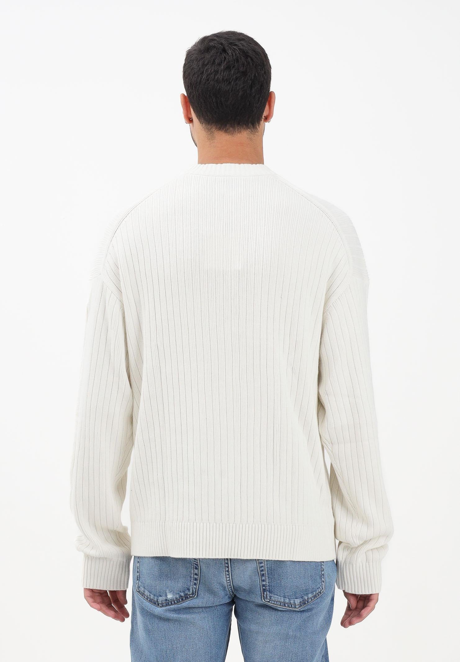 CALVIN KLEIN JEANS Maglioncino girocollo panna da uomo con logo LV04RD314GYAS CALVIN KLEIN JEANS