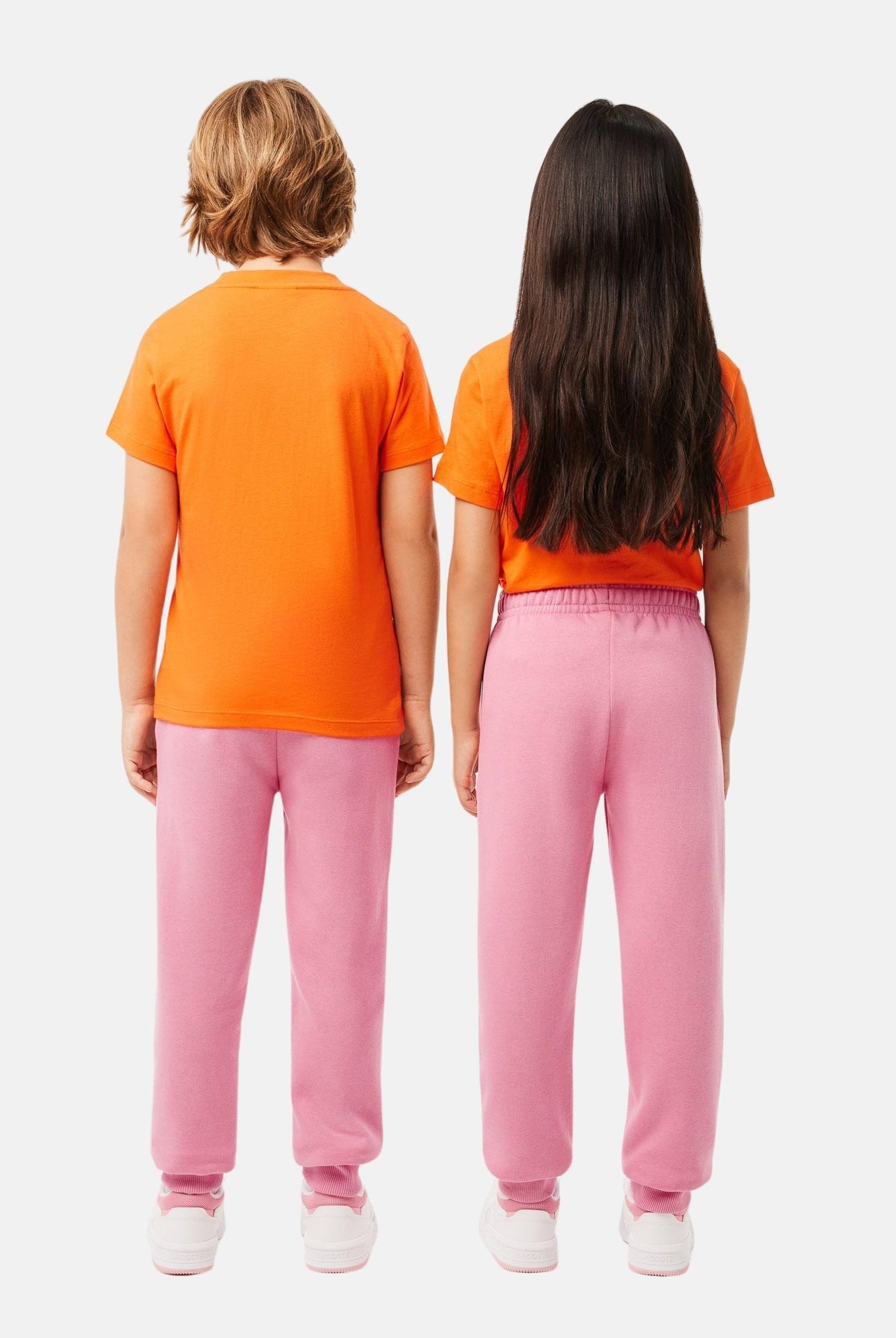 Pantalone sportivo rosa per bambino e bambina rifinito da ricamo coccodrillo XJ9728-J 2R3 LACOSTE