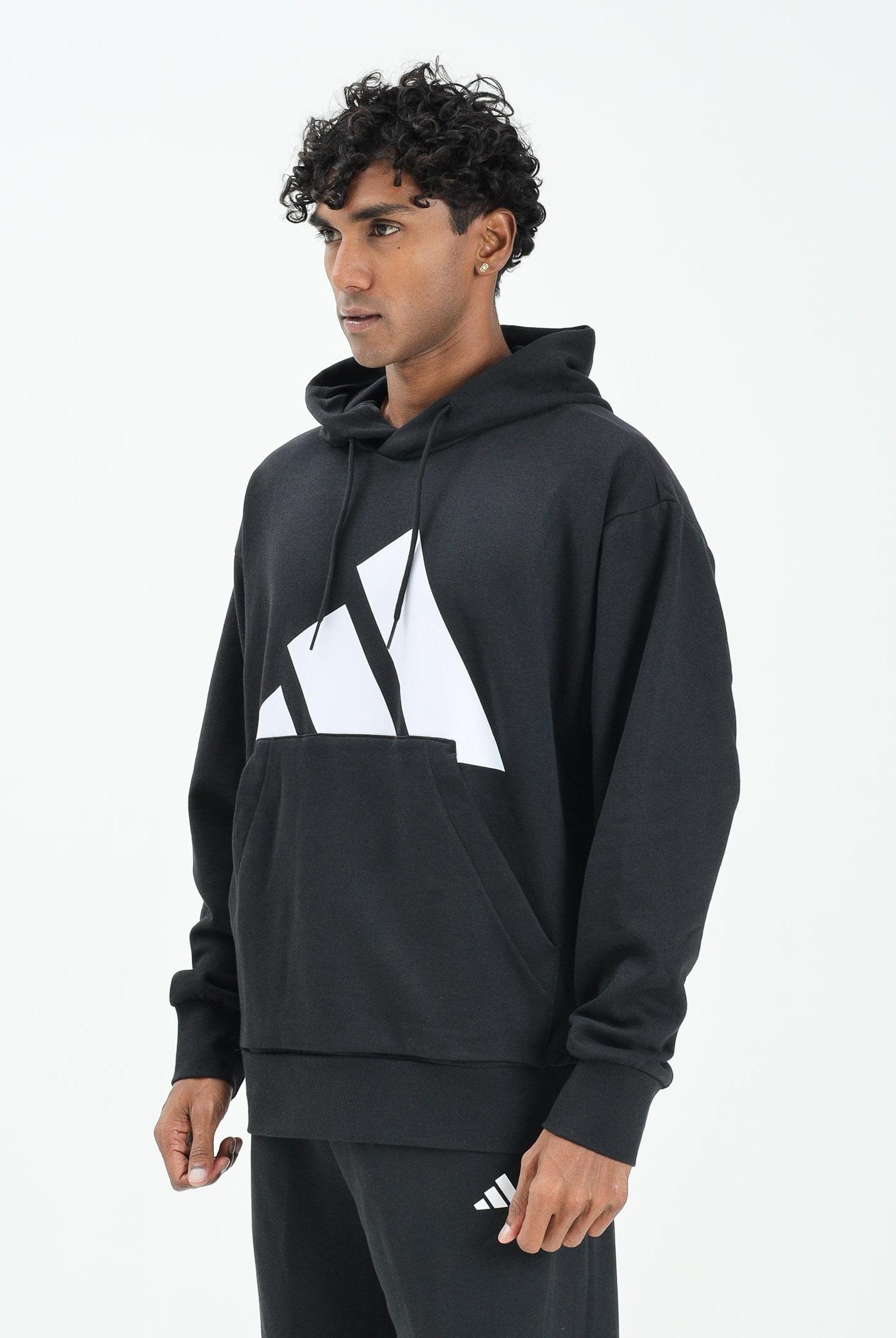 ADIDAS PERFORMANCE Felpa con cappuccio Essentials Big Logo French Terry nera da uomo IN6159 . ADIDAS PERFORMANCE