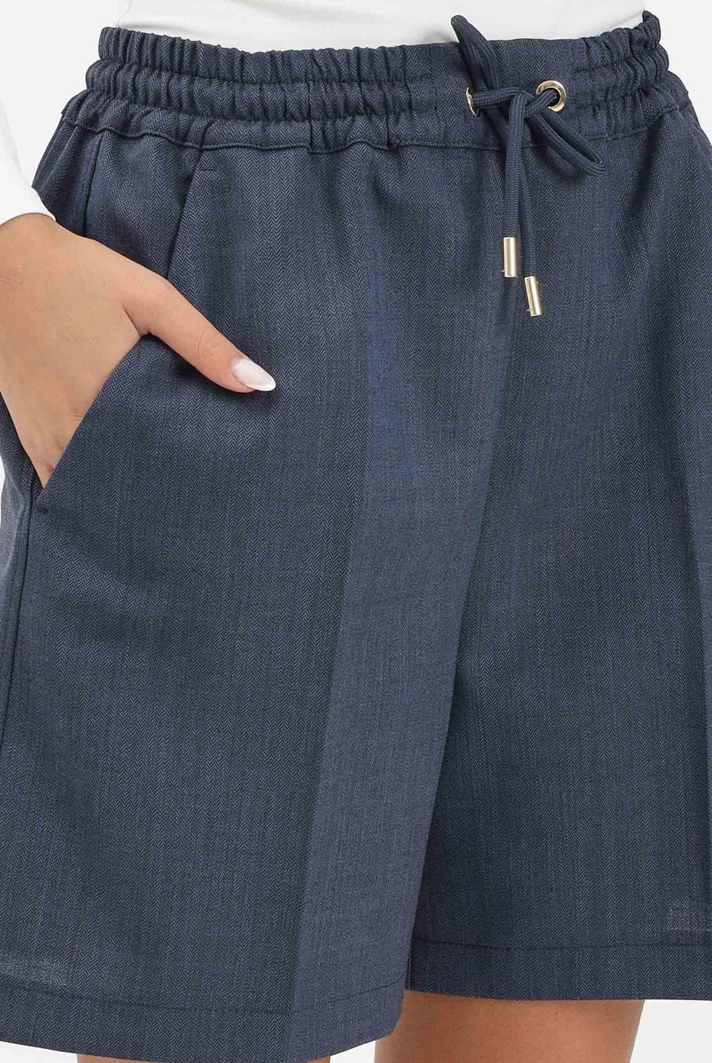 PINKO Shorts blu da donna in lana armaturata 105742A2SN G07 PINKO