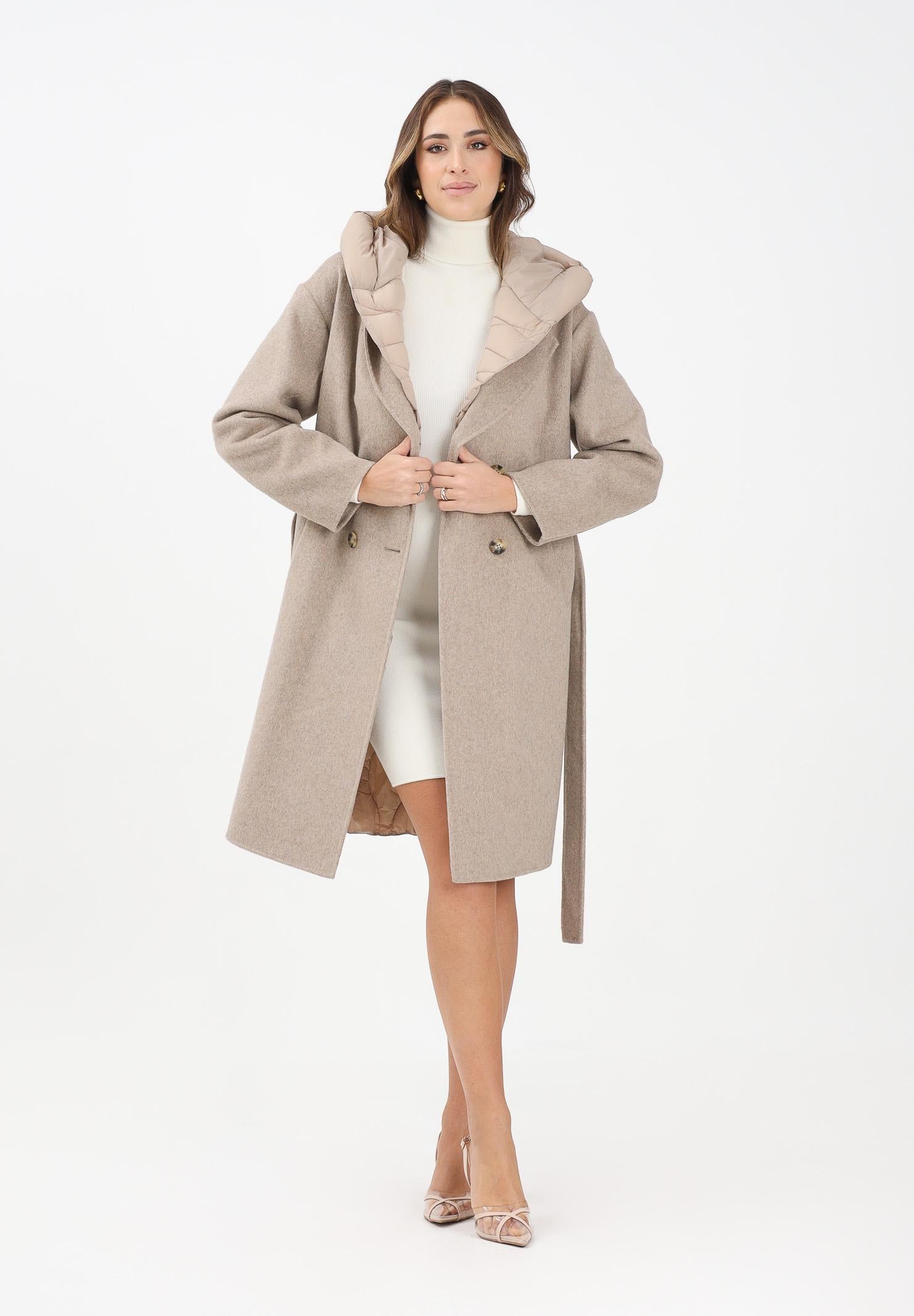 VICOLO Cappotto beige da donna con dettagli trapuntati TF0028 BE VICOLO