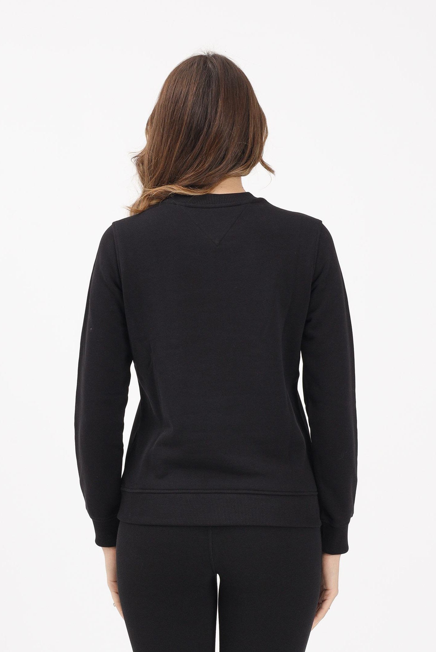 TOMMY JEANS Felpa girocollo nera da donna con stampa logo DW0DW22564 BDS TOMMY JEANS