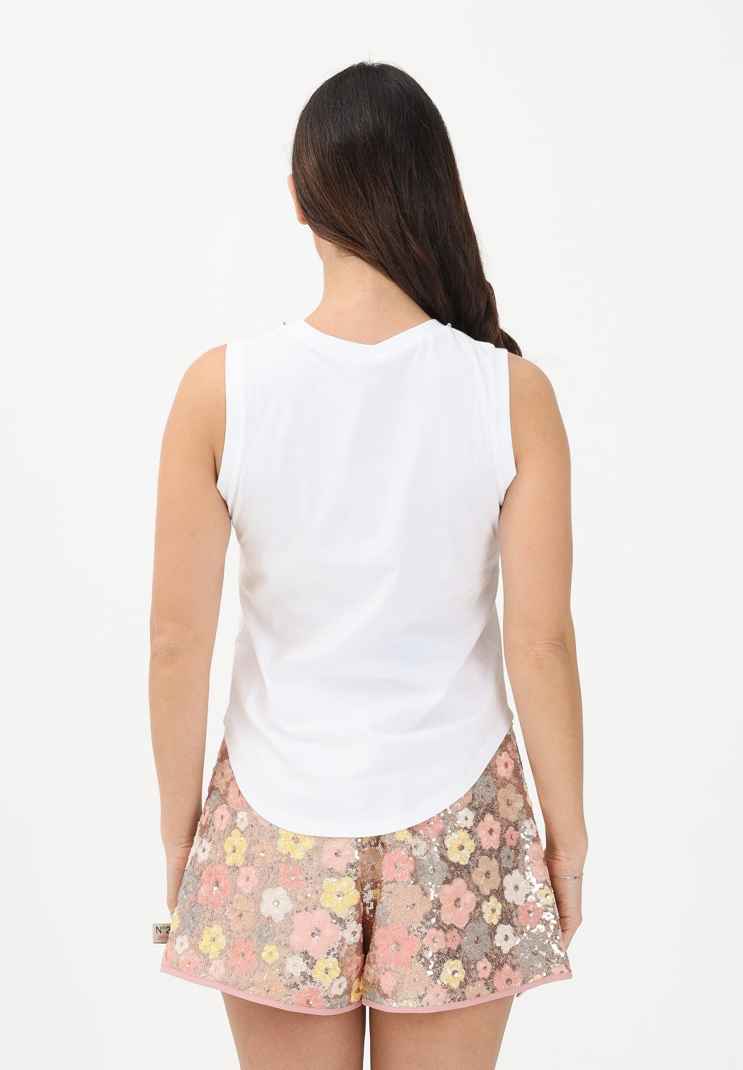 N21 Canotta bianca per donna, ragazze e bambine con dettaglio gioiello N210A5N0479 0N100 N21