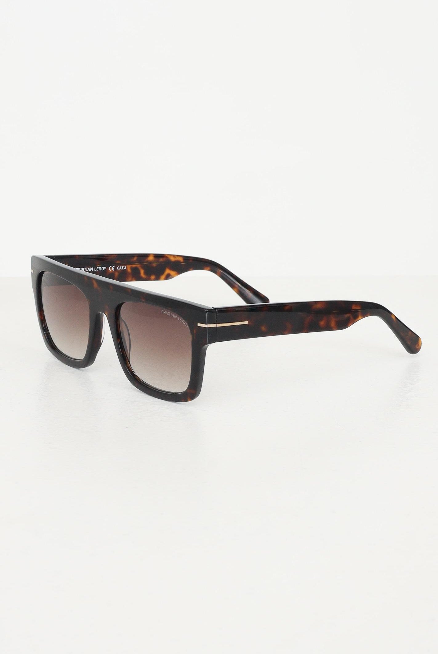 Occhiali da sole marroni per uomo e donna con montatura rettangolare 25043 02 CRISTIAN LEROY