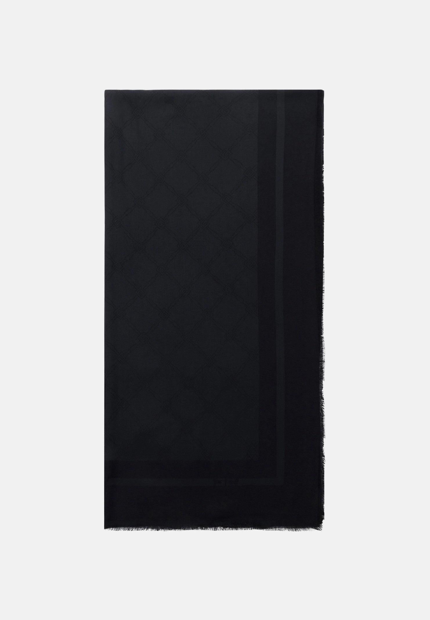 ELISABETTA FRANCHI Pashmina nera da donna con lavorazione jacquard a rombi SC03F51E2 110 ELISABETTA FRANCHI