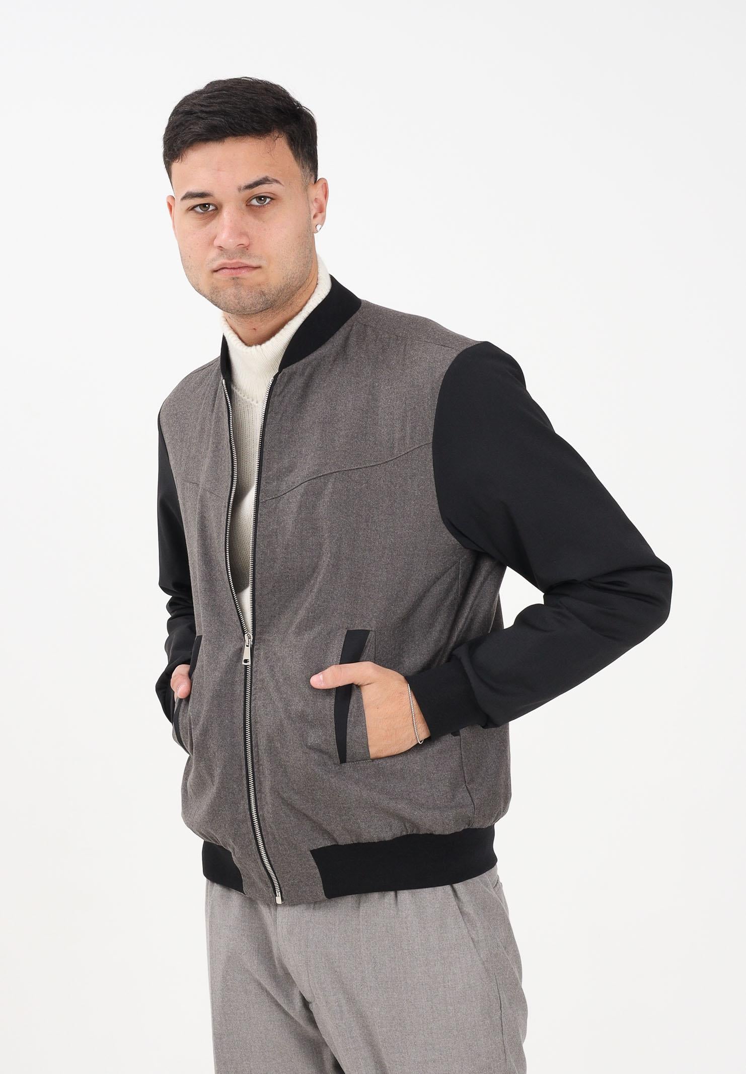 YES LONDON Bomber grigio e nero da uomo XG5261 MO YES LONDON