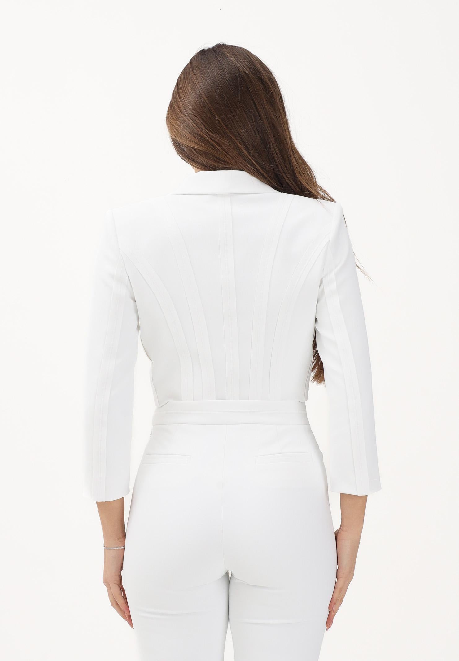 ELISABETTA FRANCHI Giacca crop avorio da donna GI22261E2 360 ELISABETTA FRANCHI