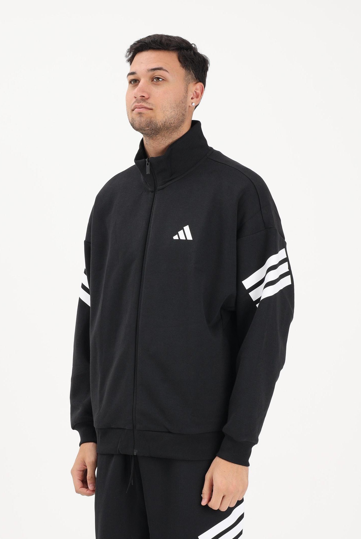 ADIDAS PERFORMANCE Felpa con zip Future Icons 3-Stripes nera da uomo JD4885 . ADIDAS PERFORMANCE