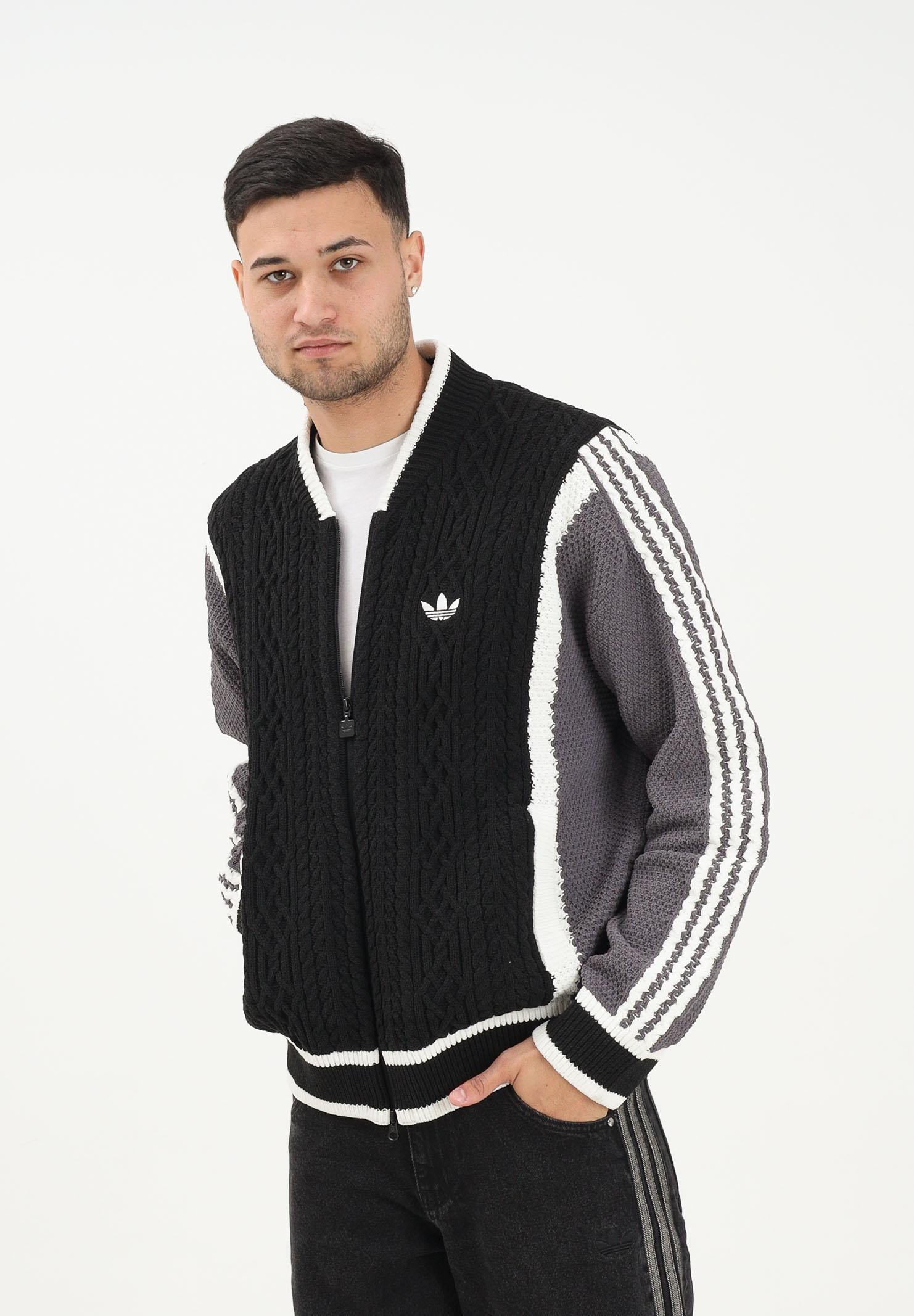ADIDAS ORIGINALS Cardigan RETRO REMIX nero da uomo KS5437 . ADIDAS ORIGINALS