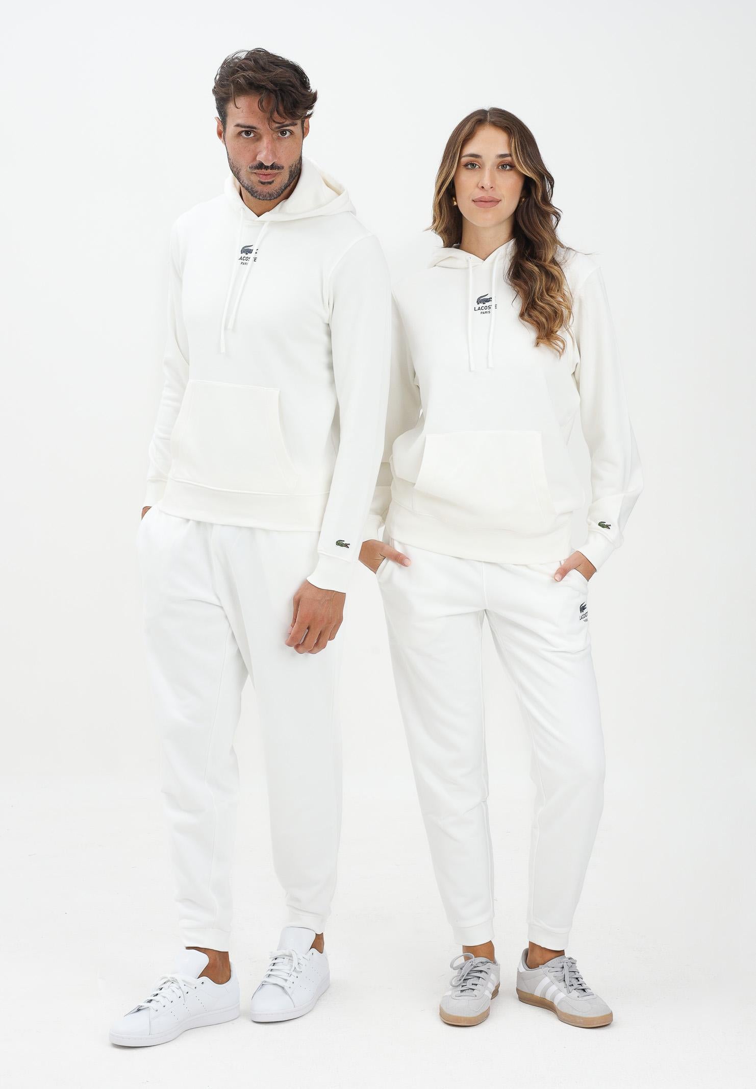 LACOSTE Pantalone sportivo bianco per uomo e donna con logo XH2724 70V LACOSTE