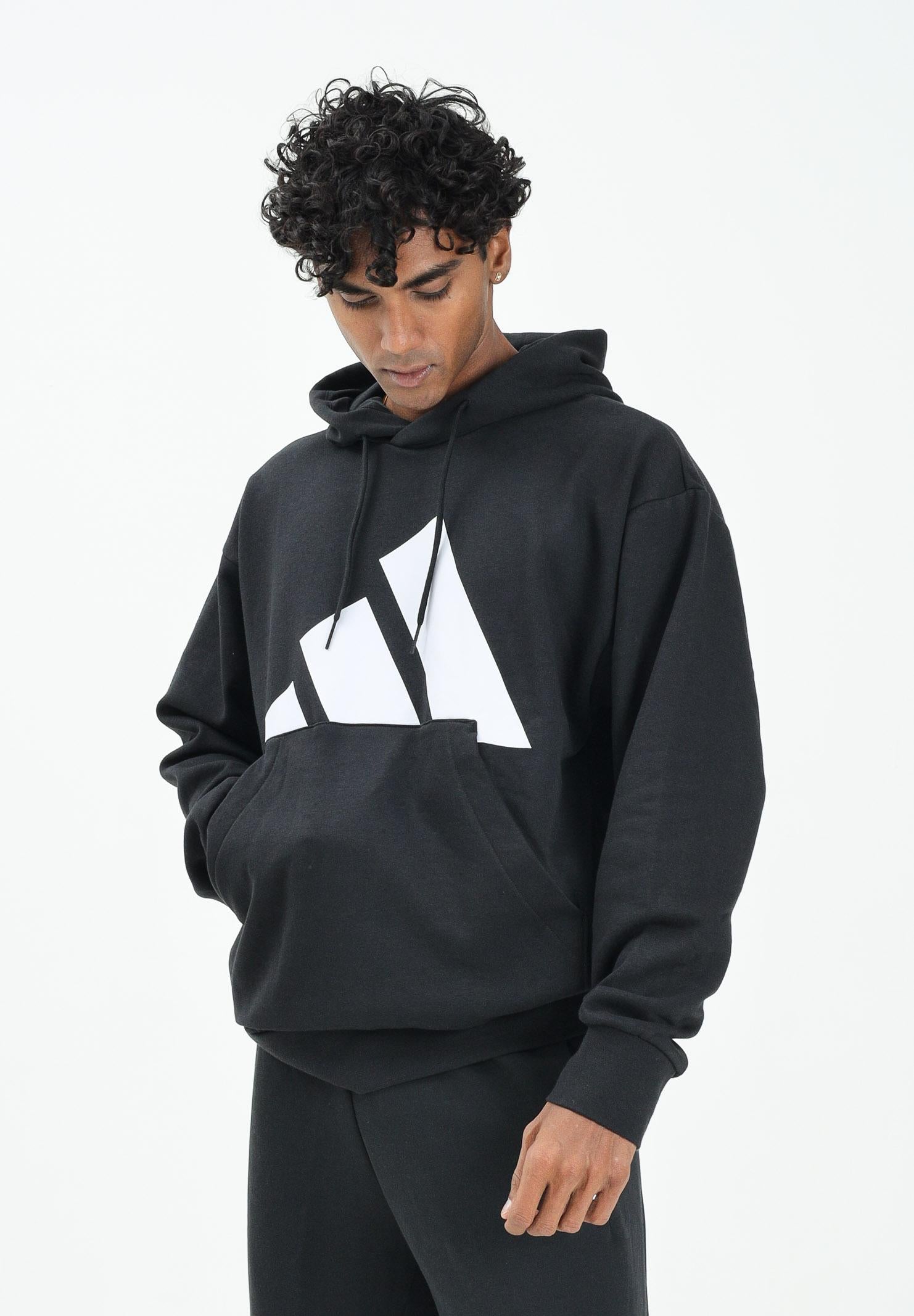 ADIDAS PERFORMANCE Felpa con cappuccio Essentials Big Logo French Terry nera da uomo IN6159 . ADIDAS PERFORMANCE