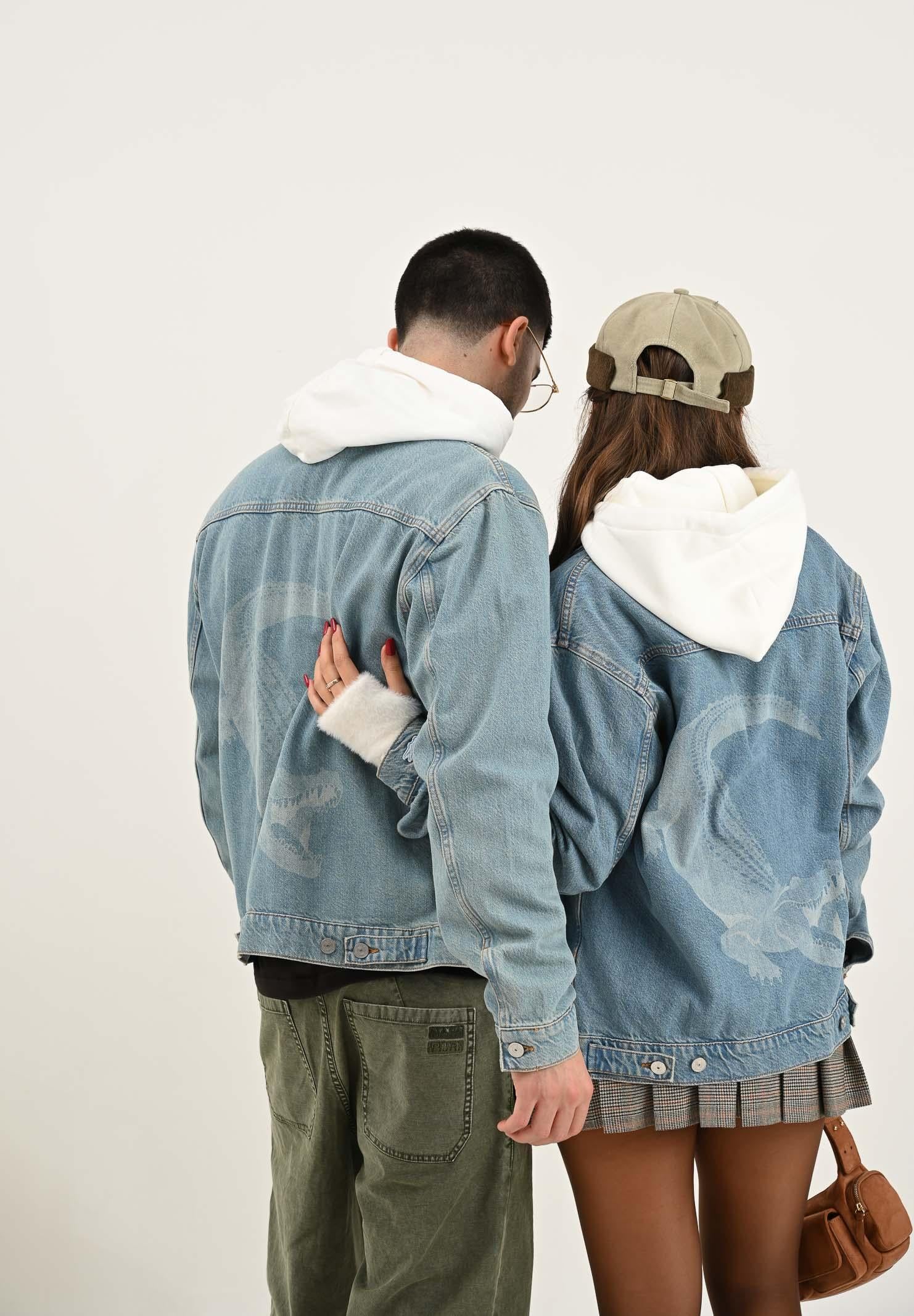 LACOSTE Giubbotto di jeans Crocodile in denim chiaro da uomo BH8982 MKU LACOSTE