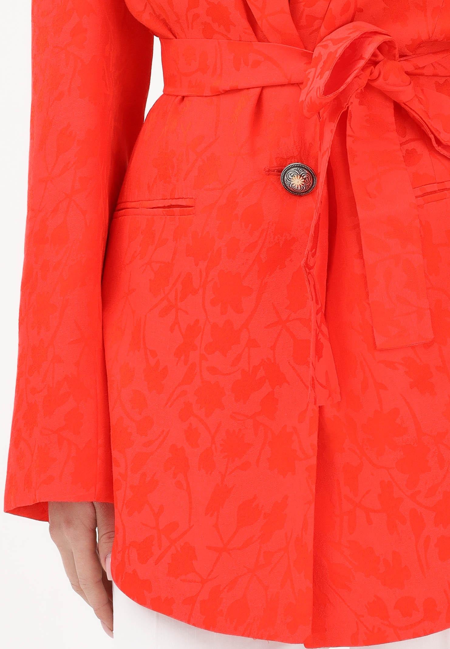 PINKO Giacca in stile kimono arancione da donna con motivo floreale 106800A3AN A99 PINKO