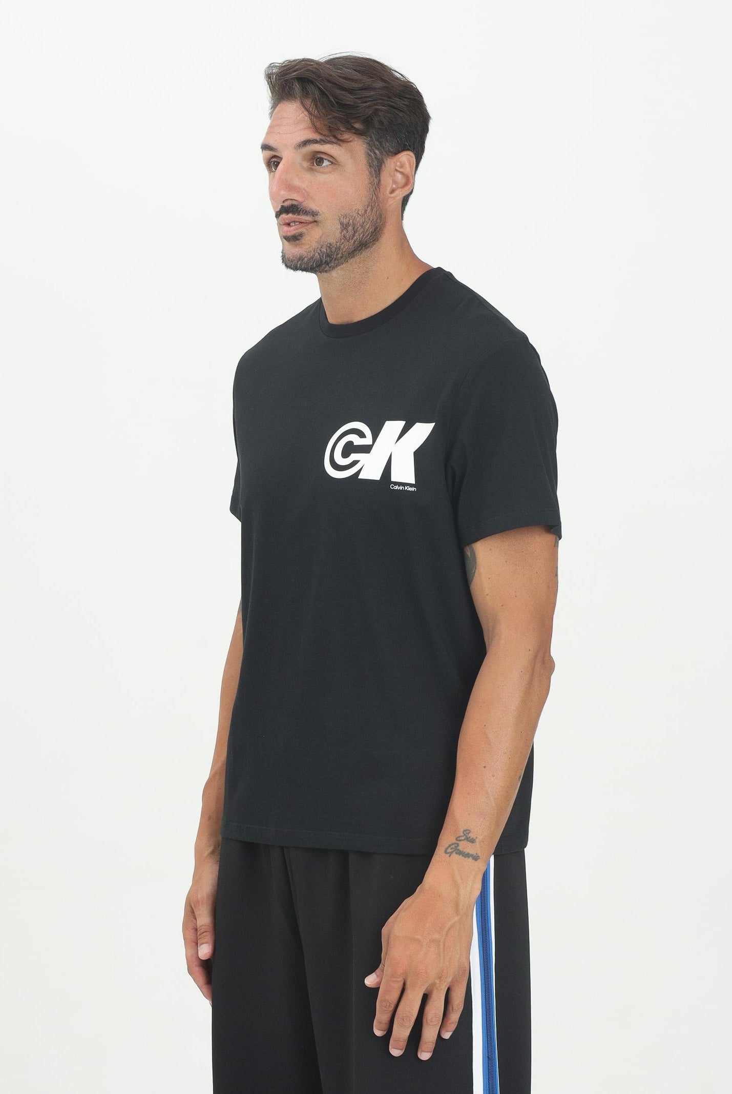 CALVIN KLEIN JEANS T-shirt a manica corta nera da uomo con stampa logo LV04RC835GUB1 CALVIN KLEIN JEANS