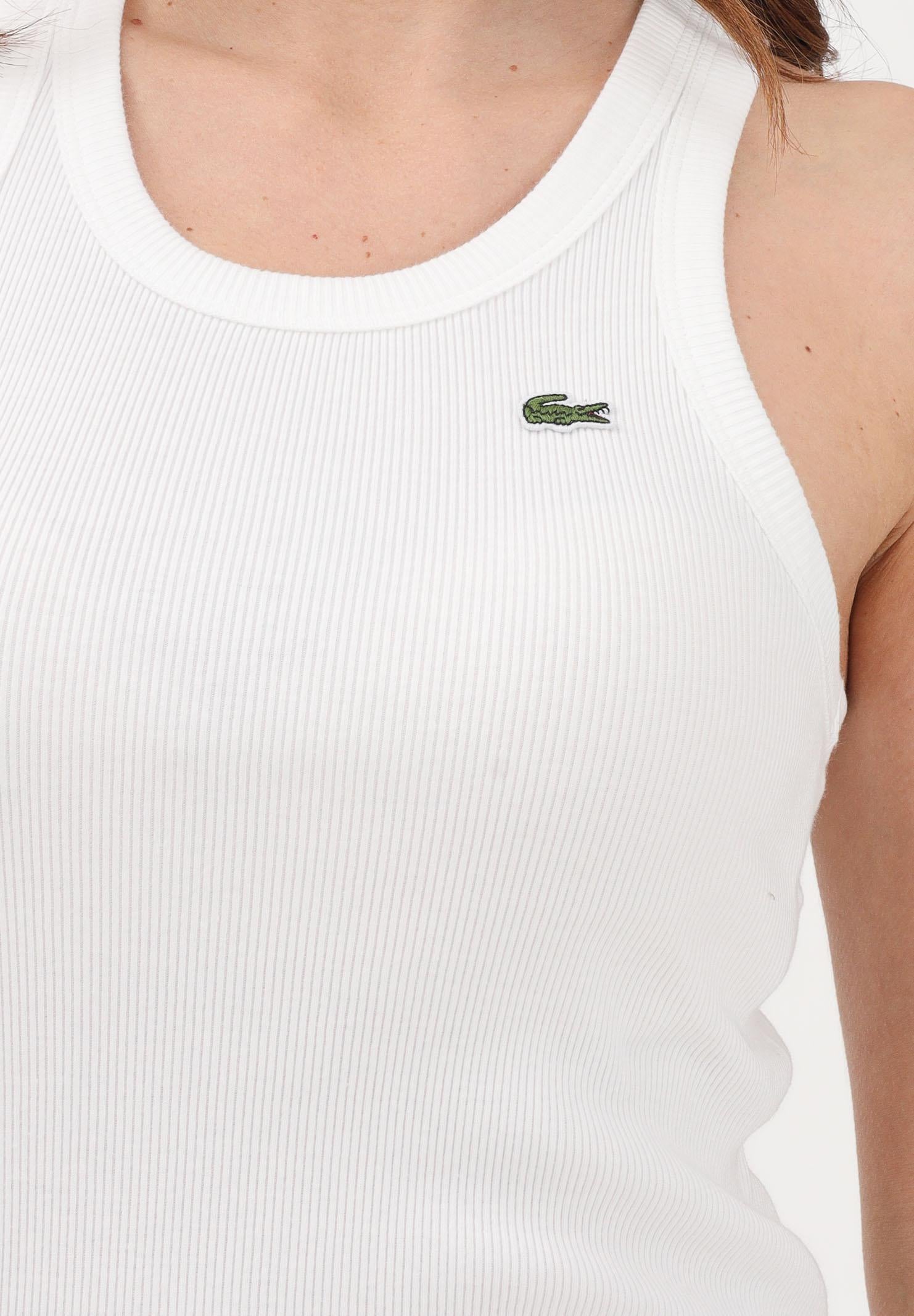 LACOSTE Canotta bianca da donna con logo TF5388 70V LACOSTE