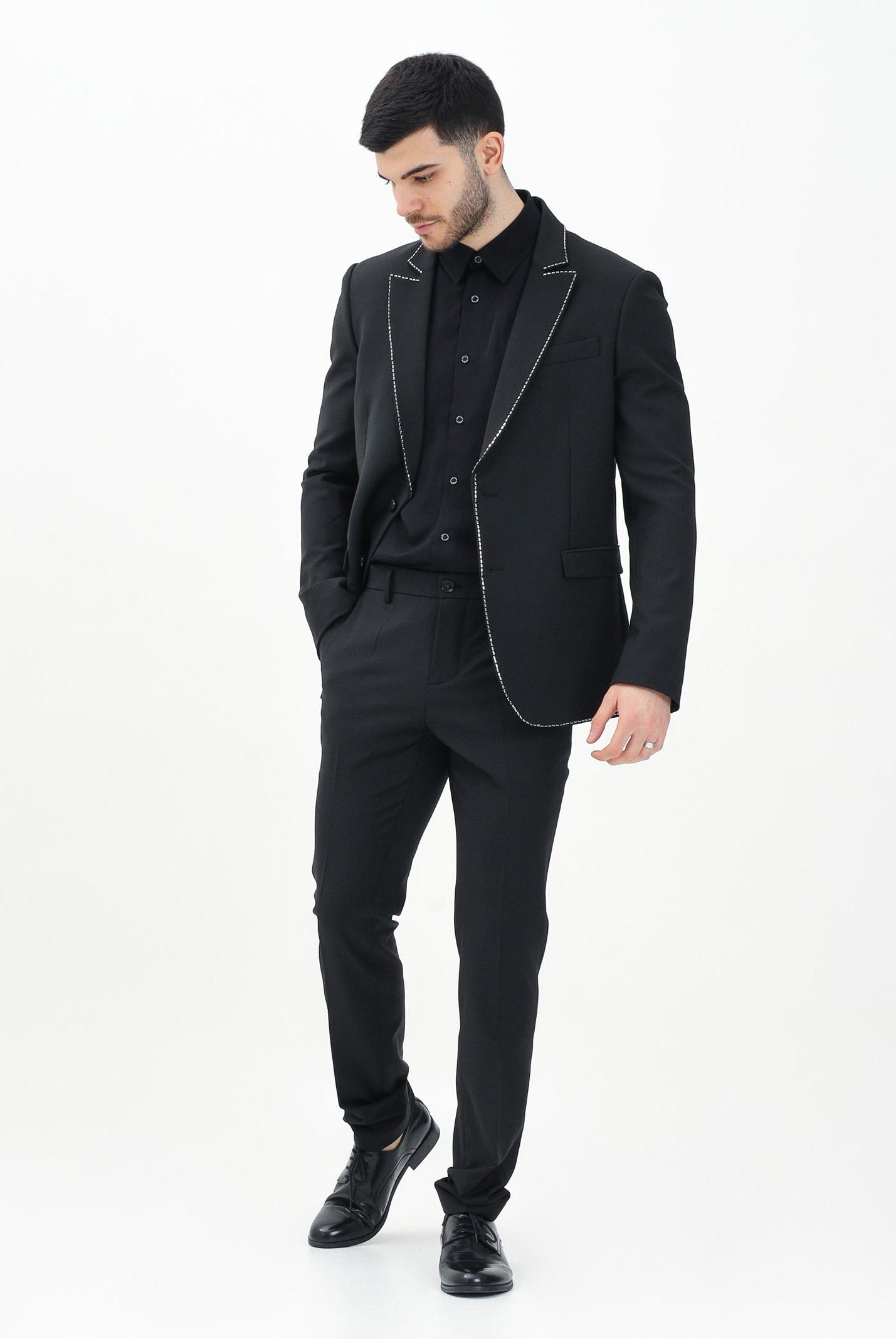 PATRIZIA PEPE Pantalone elegante nero da uomo 5PA225A590 K103 PATRIZIA PEPE