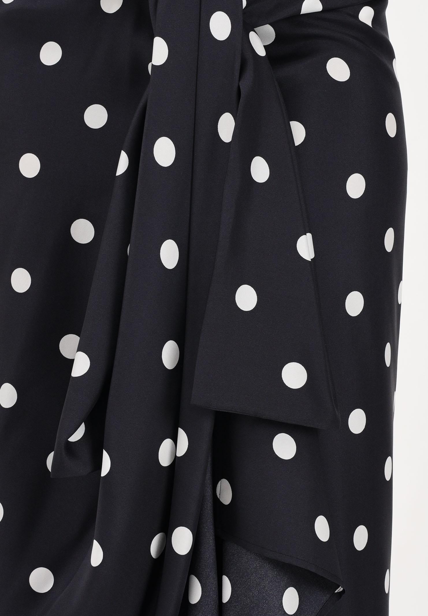 SPORTMAX Gonna midi SPXGENTILE nera da donna con stampa a pois 2612101012600 003 SPORTMAX