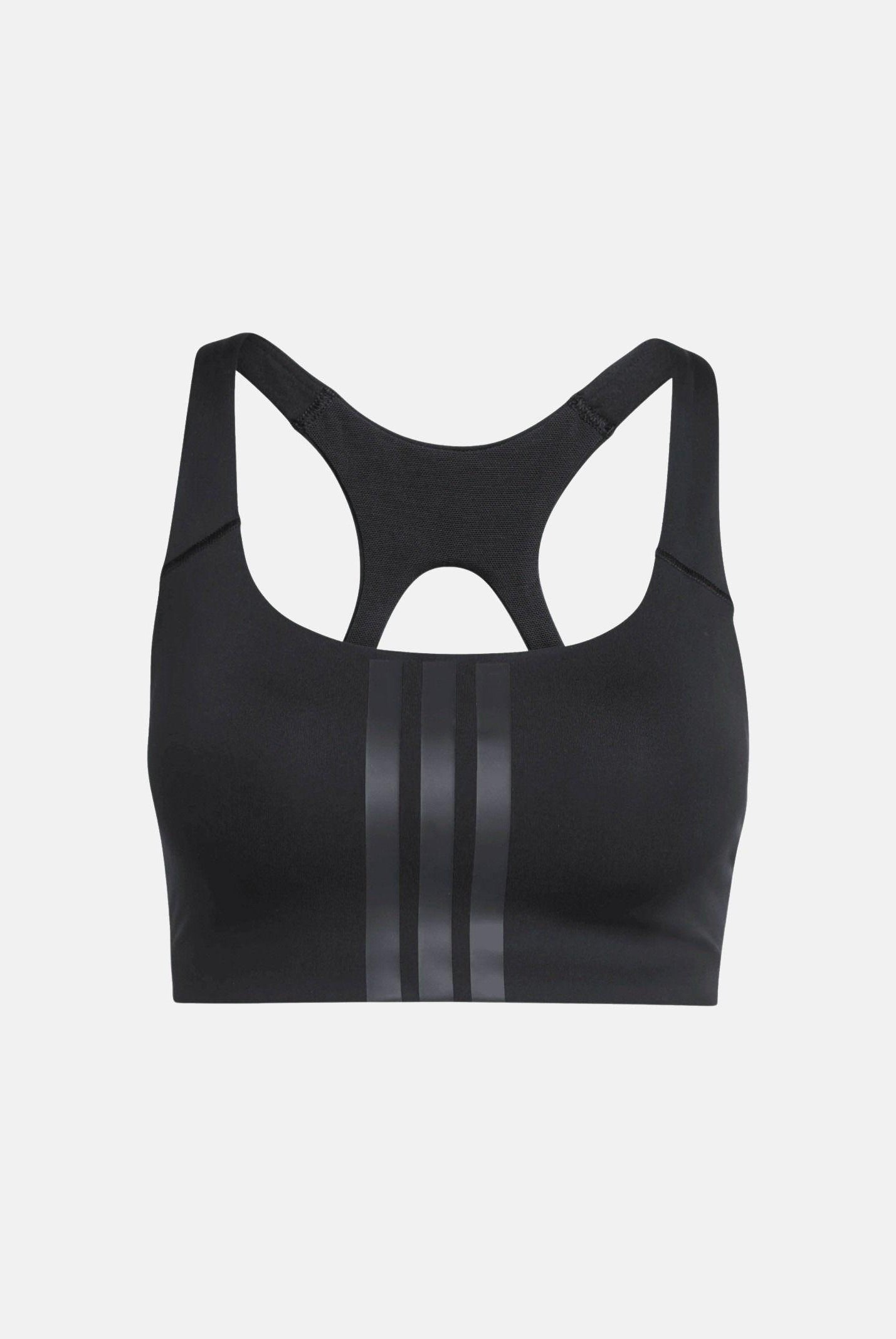 ADIDAS PERFORMANCE Top sportivo Optime Workout 3-Stripes Medium Support nero da donna JX5006 . ADIDAS PERFORMANCE