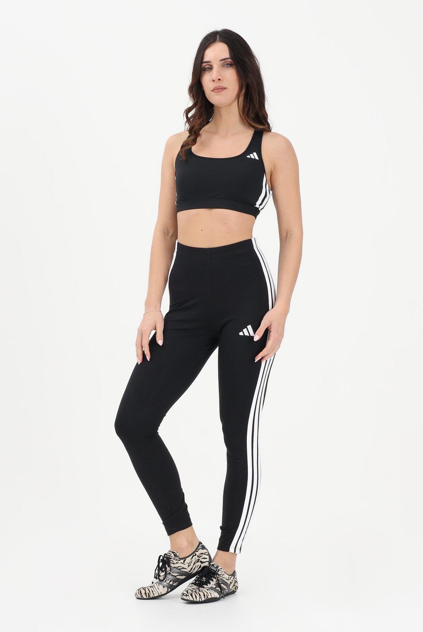 ADIDAS PERFORMANCE Leggings sportivo Essentials 3-Stripes nero da donna JE0072 . ADIDAS PERFORMANCE