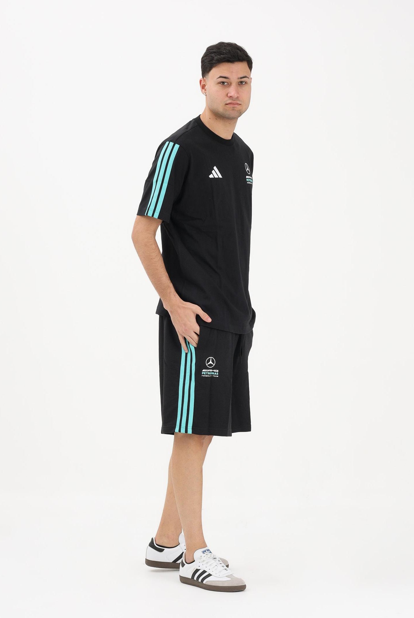 ADIDAS PERFORMANCE Shorts sportivo Mercedes - AMG Petronas Formula 1 Team DNA nero da uomo KE5912 . ADIDAS PERFORMANCE