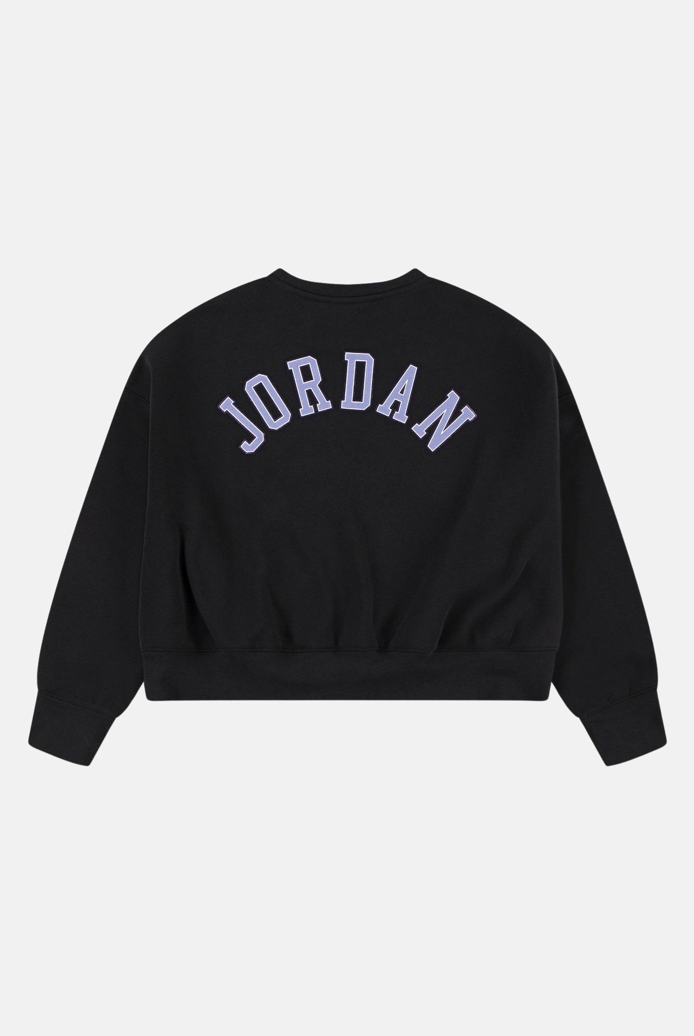 JORDAN Felpa girocollo nera da bambina con patch e logo 45F195 023 JORDAN