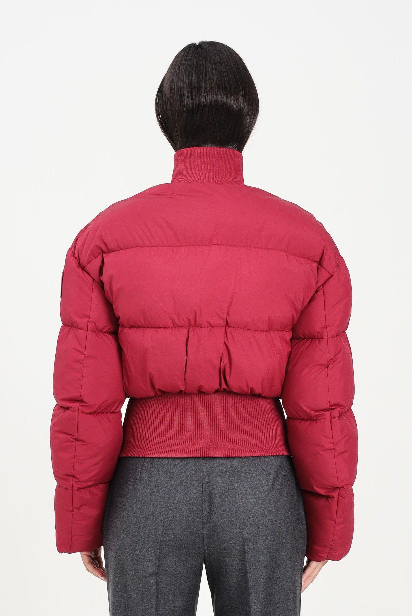 ELISABETTA FRANCHI Bomber ciliegia da donna con patch logo PI85D56E2 EA5 ELISABETTA FRANCHI