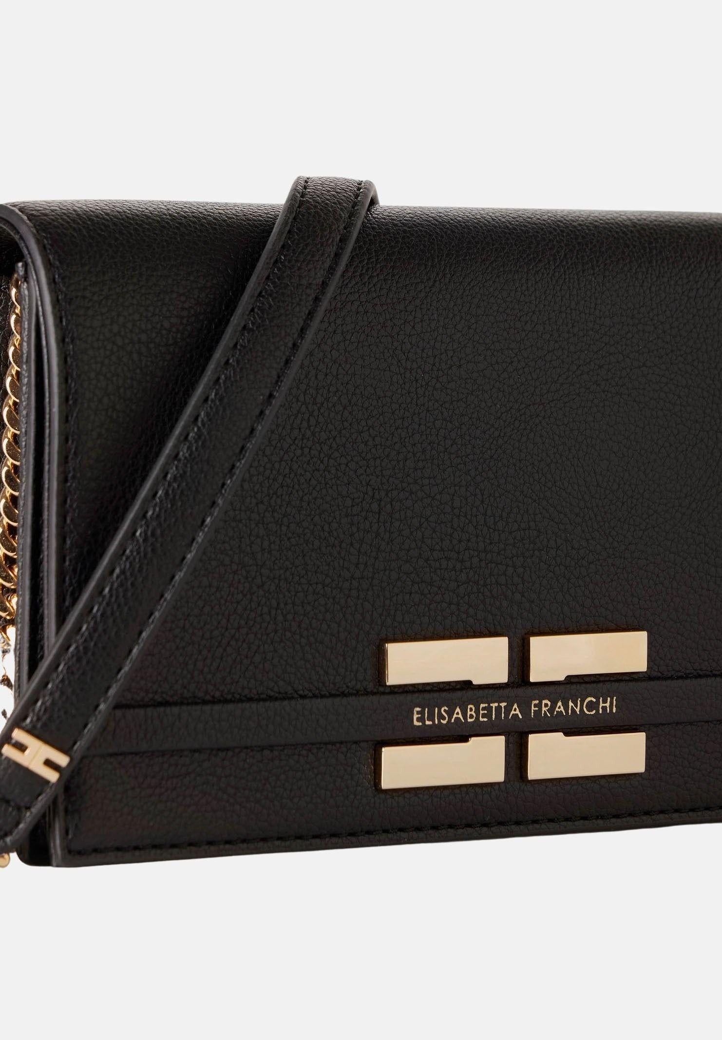 ELISABETTA FRANCHI Pochette nera da donna con logo BS40A61E2 110 ELISABETTA FRANCHI