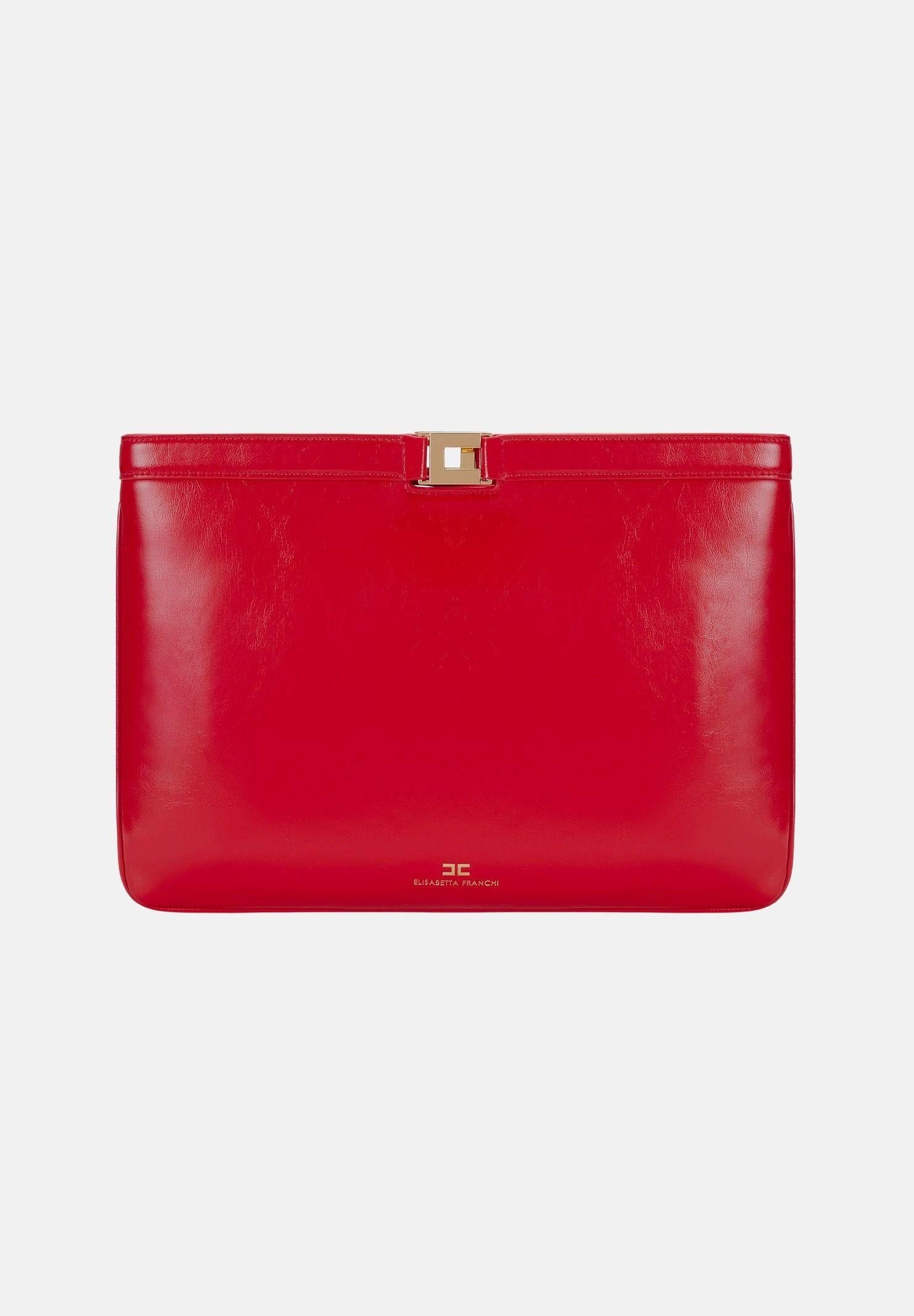 ELISABETTA FRANCHI Pochette rossa da donna effetto naplak BS18A61E2 H85 ELISABETTA FRANCHI