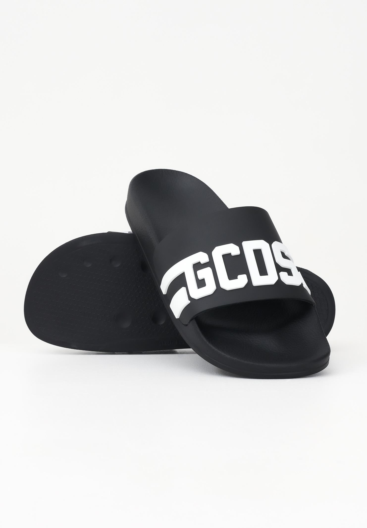 GCDS Ciabatte nere da uomo con logo B1EU4901AG8 99 GCDS