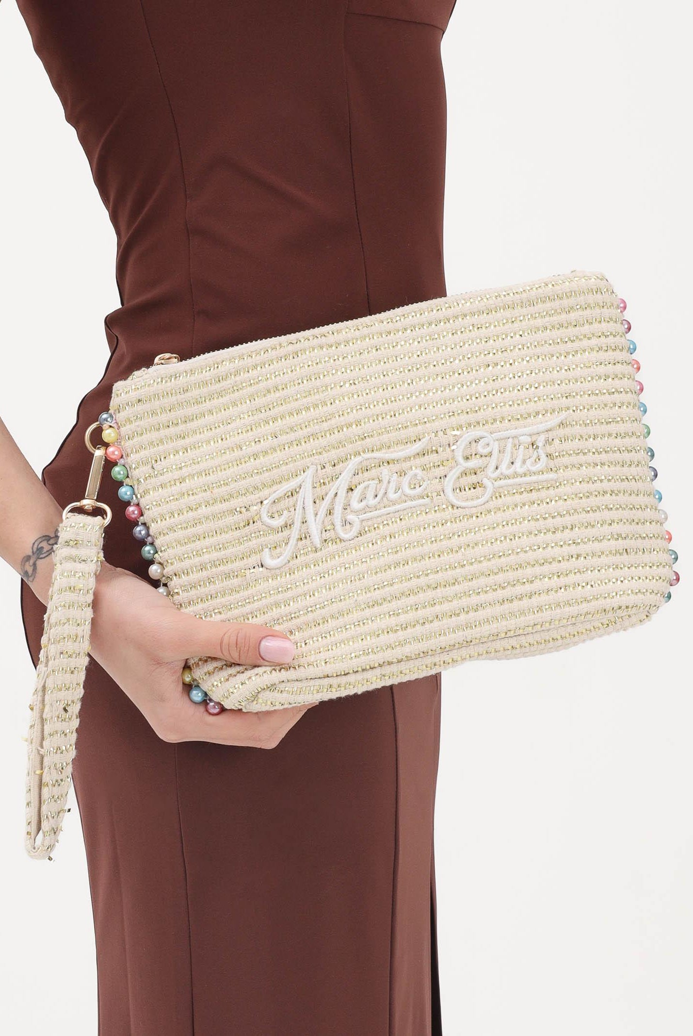 MARC ELLIS Pochette CASSY INDY 26 beige e oro da donna CASSY-INDY26 02 MARC ELLIS