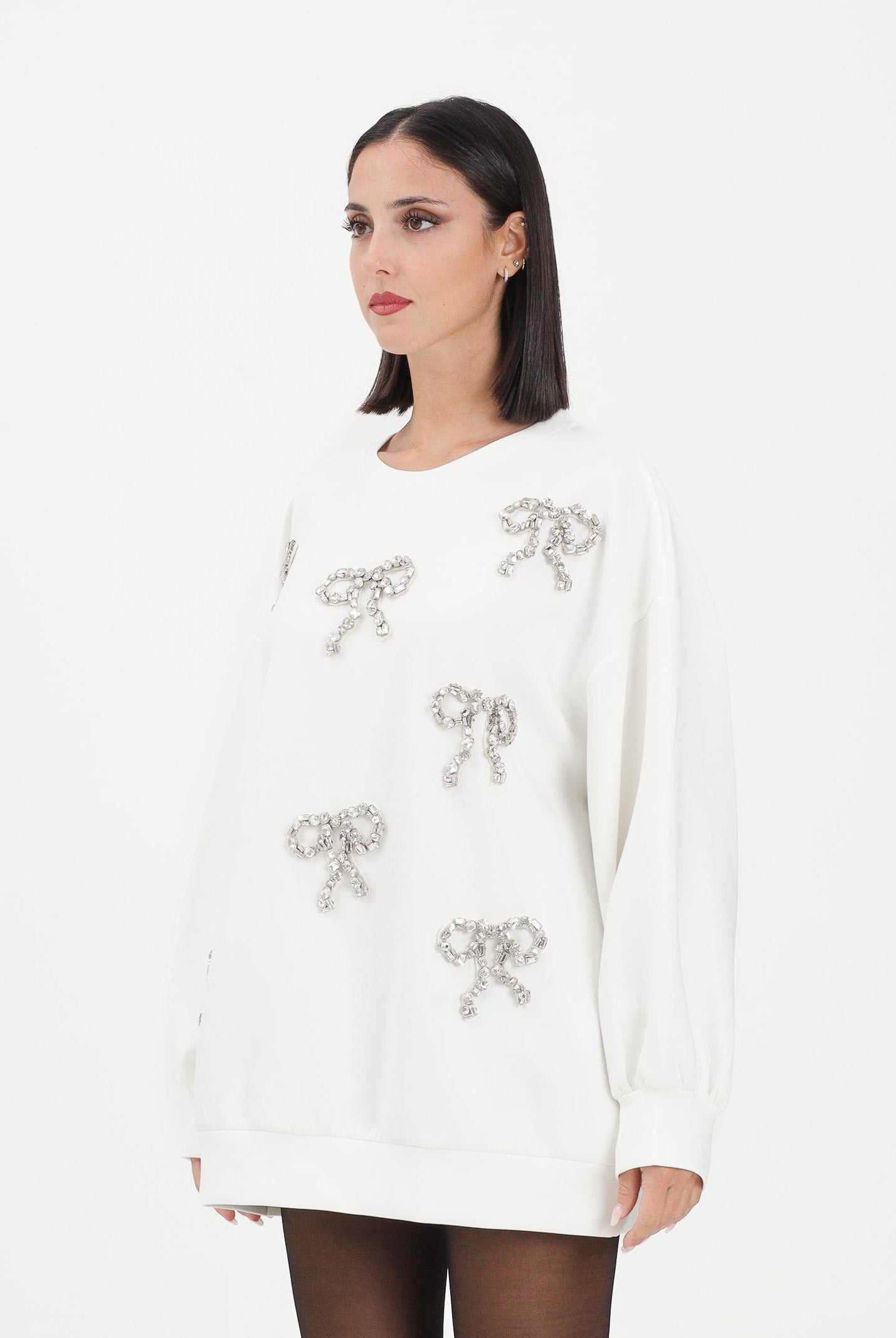 ODI ODI Felpa girocollo Nogara bianca da donna con applicazioni NOGARA734W5 D7 ODI ODI