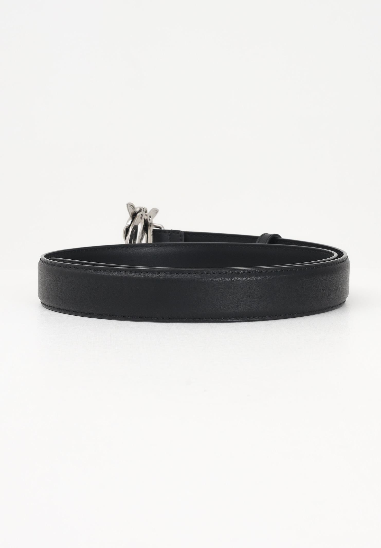 PINKO Cintura Love Birds in morbida pelle mano seta nera da donna 100125A0F1 Z99O PINKO