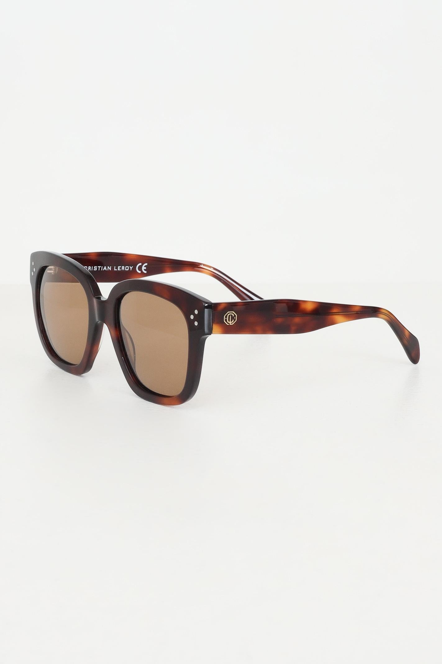 CRISTIAN LEROY Occhiali da sole marroni da donna con montatura in acetato tartarugato 700203 02 CRISTIAN LEROY