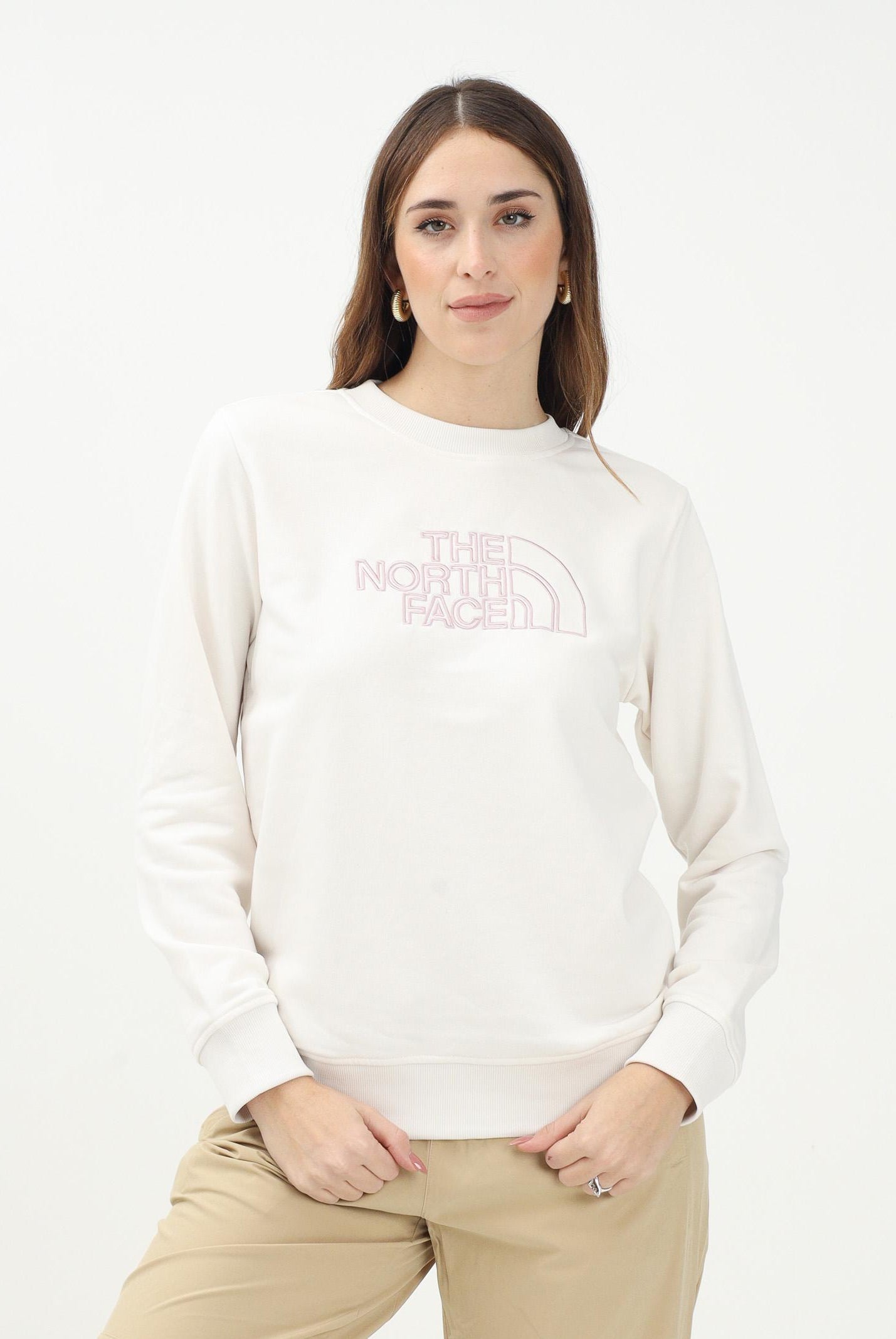 THE NORTH FACE Felpa girocollo Drew Peak Light panna da donna NF0A8C1EATW1 . THE NORTH FACE