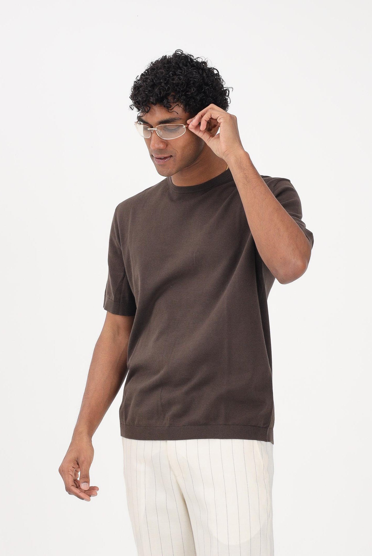 SELECTED HOMME Maglia a manica corta marrone da uomo 16099828 DE SELECTED HOMME