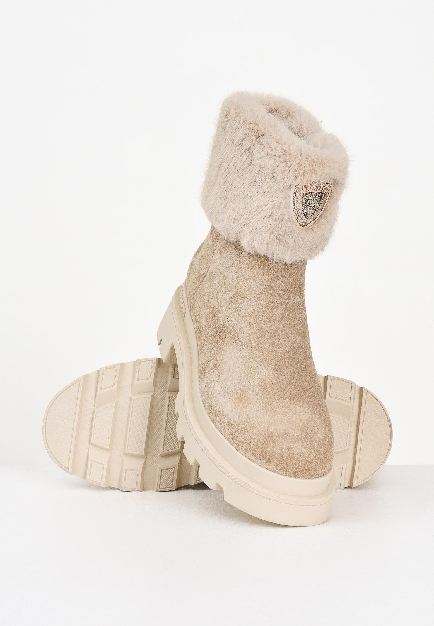 BLAUER Stiali beige da donna con pelliccia e logo F5KIMMEL10SUE BEI BLAUER