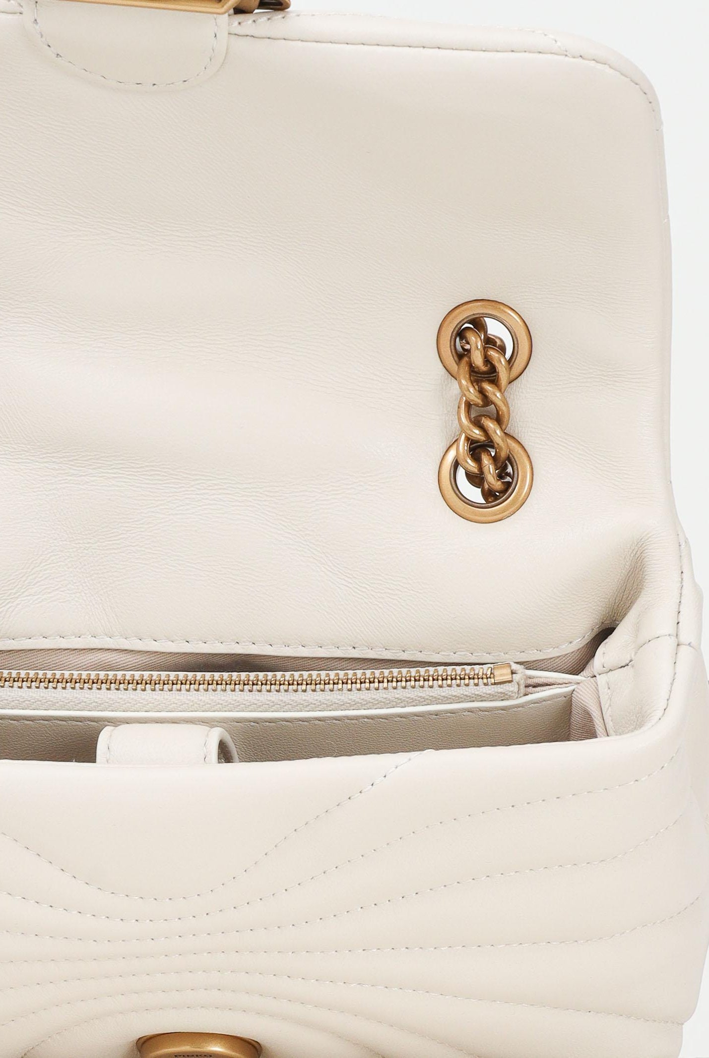 PINKO Borsa a tracolla Mini Love Bag Puff panna da donna in nappa con trapuntatura Butterfly 100039A1EX Z14Q PINKO