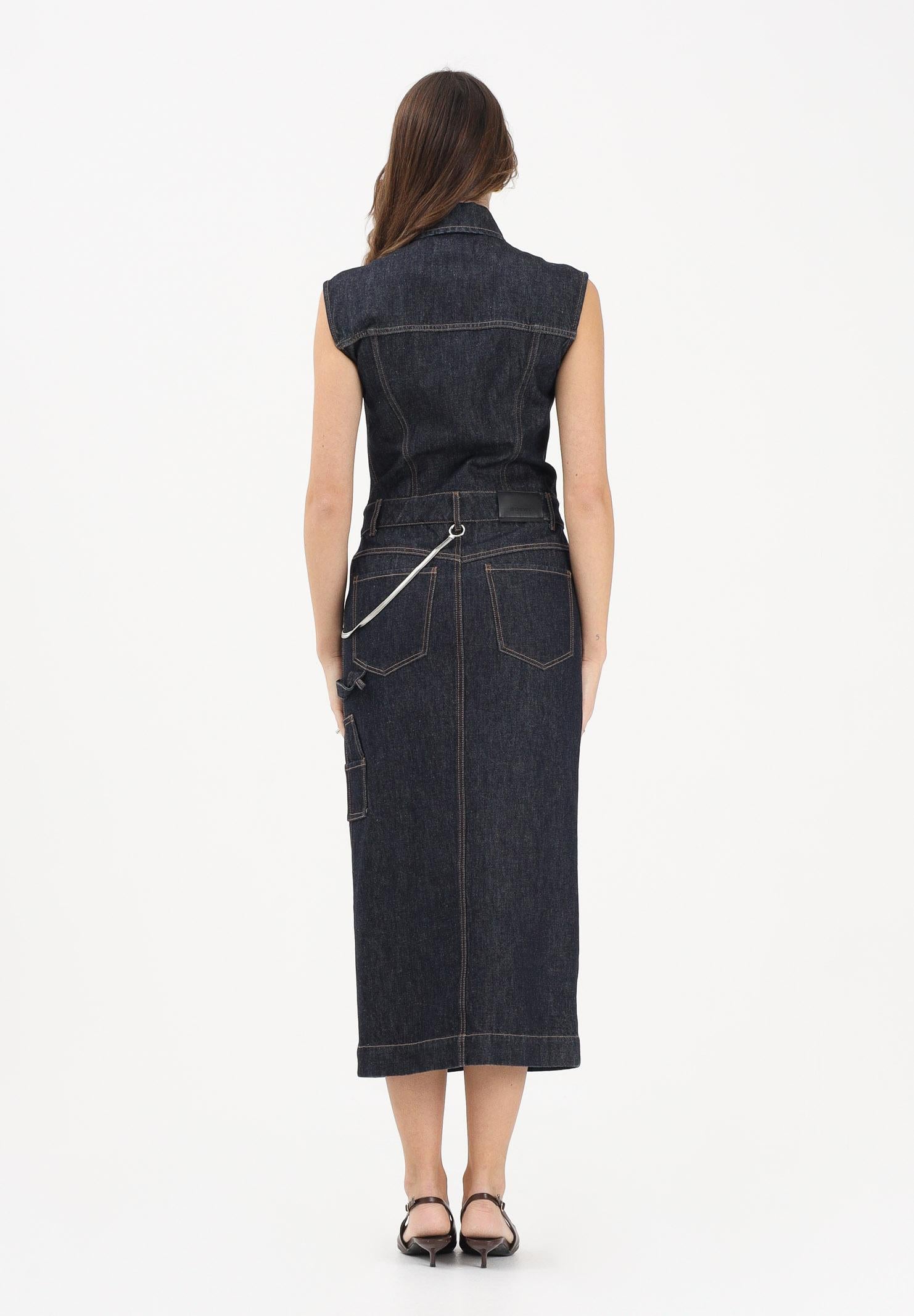 SPORTMAX Abito midi SPDFARFALLA in denim blu da donna 2612221015600 001 SPORTMAX