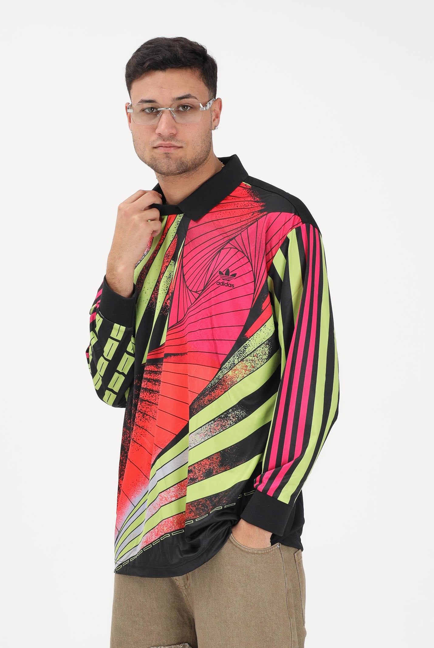 ADIDAS ORIGINALS Polo a manica lunga Archive Loose Goalkeeper Jersey multicolore per uomo e donna KD3816 . ADIDAS ORIGINALS