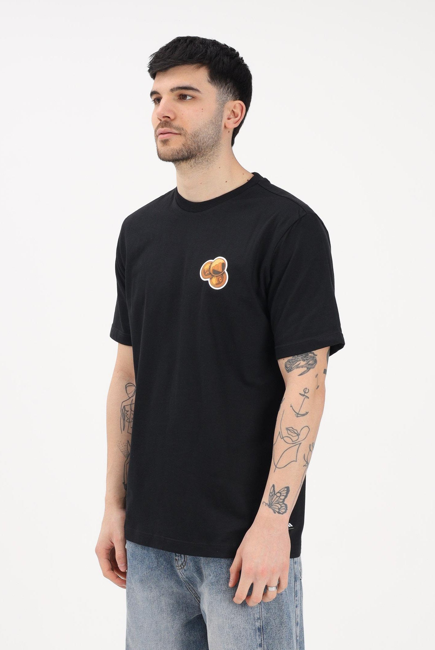 ADIDAS PERFORMANCE T-shirt a manica corta nera da uomo con grafica Snack Bubble Gum KD3933 . ADIDAS PERFORMANCE