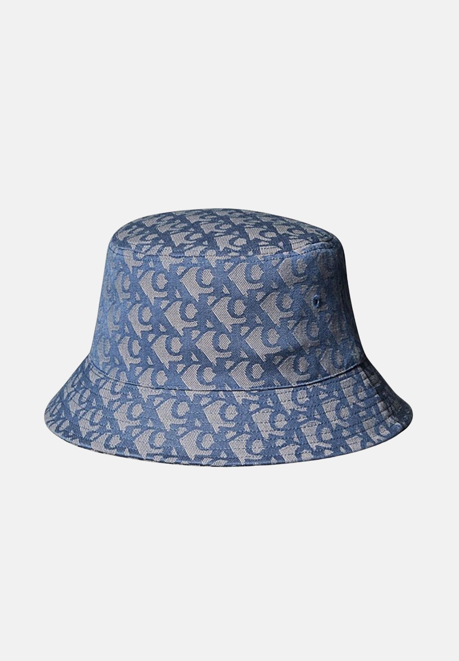 CALVIN KLEIN Bucket blu indaco per uomo e donna impreziosito da logo jacquard LV04K5059G ZYX CALVIN KLEIN